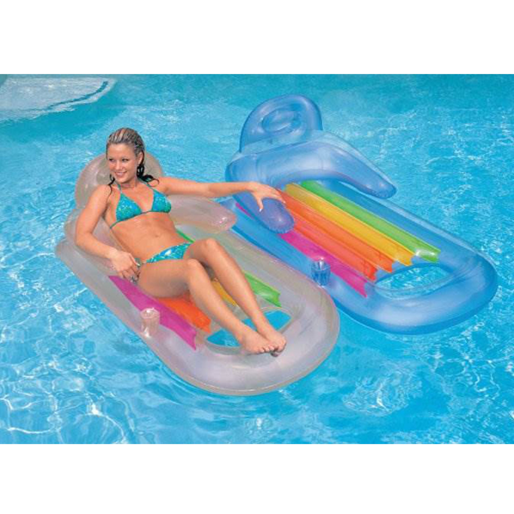Intex King Kool Inflatable Swimming Pool Island Lounger with Headrest (8 Pack)