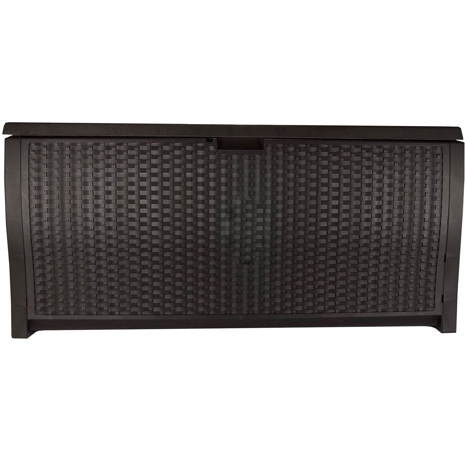 Suncast 99 Gallon Deck Garden Garage Home Wicker Resin Pool Box-Mocha (Used)