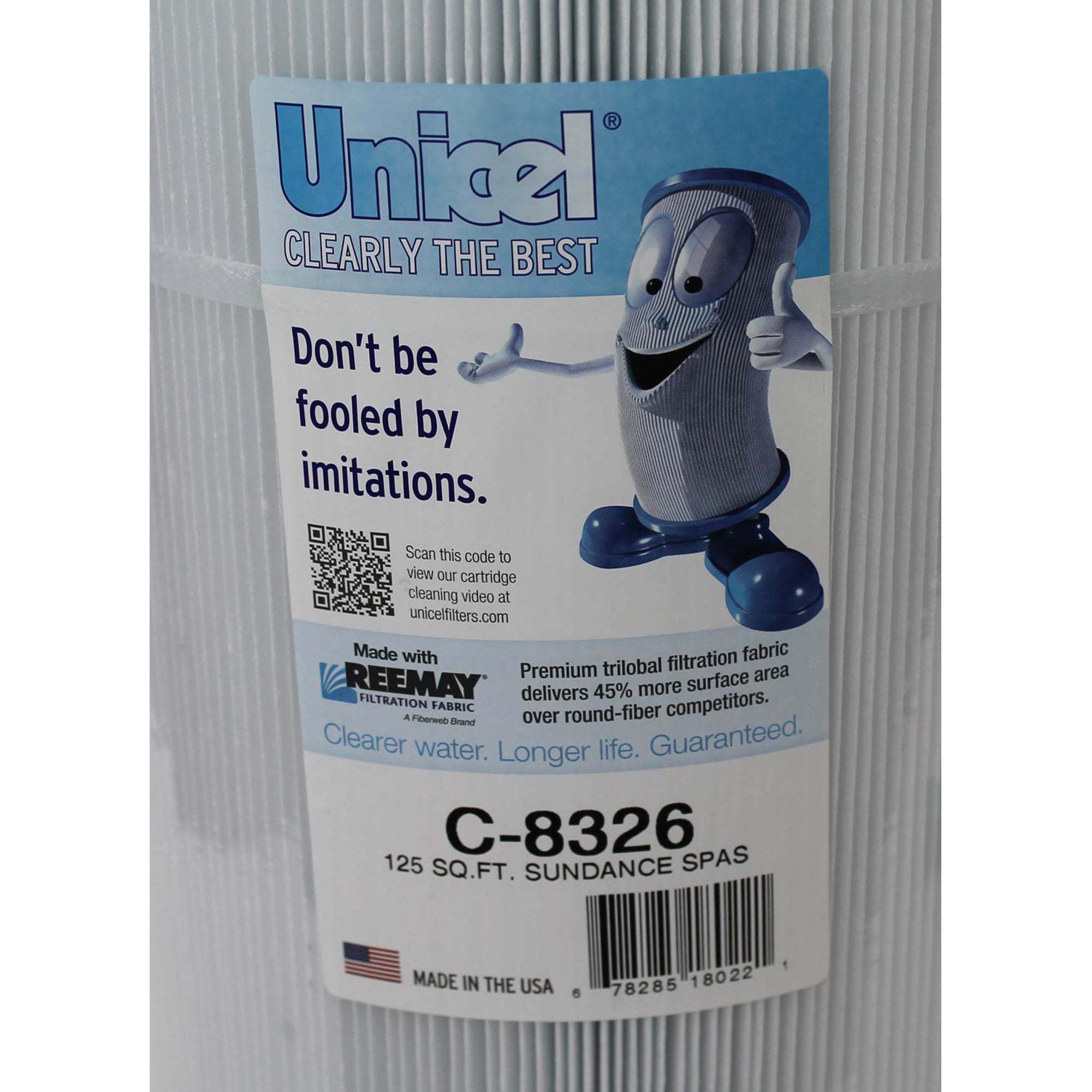 Unicel C-8326 Replacement 125 Sq Ft Hot Tub Spa Filter Cartridge, 199 Pleats - VMInnovations