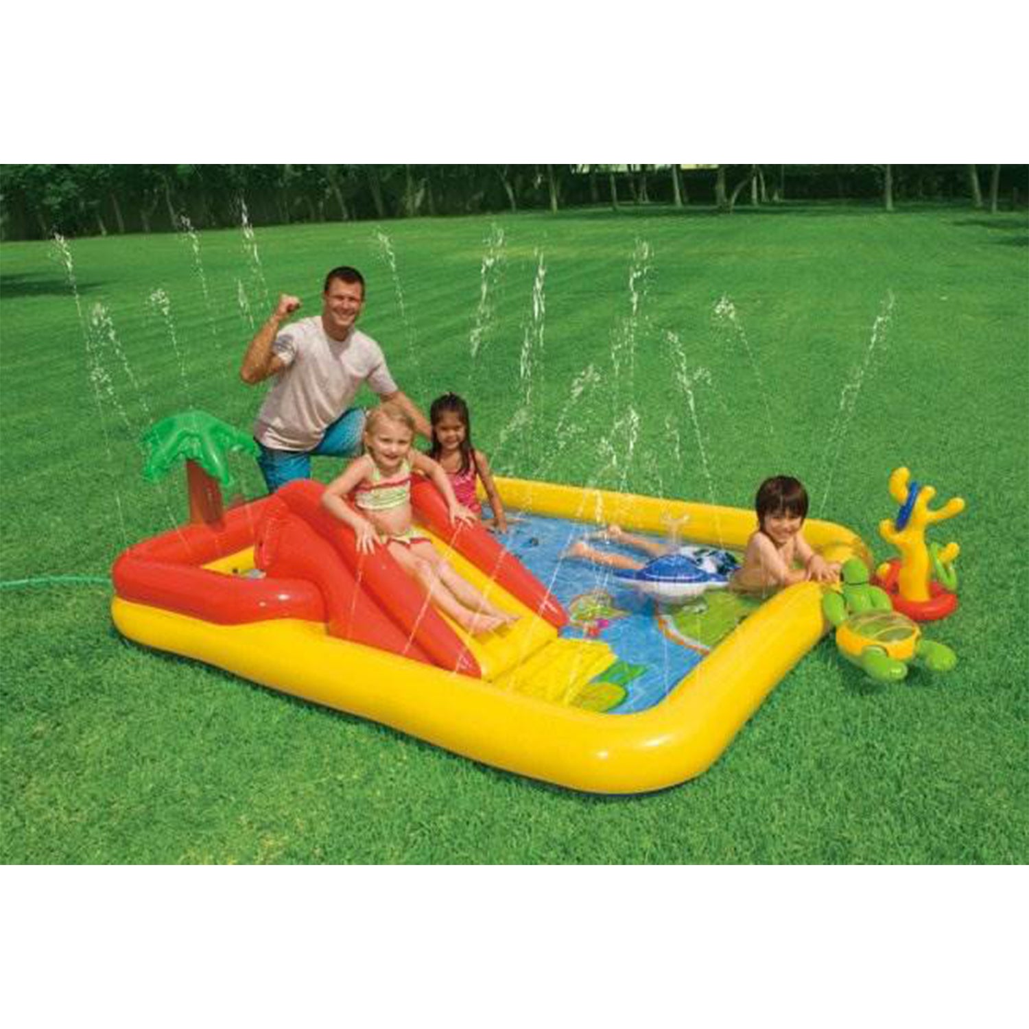 Intex 57454EP-DD Ocean Island Play Center Inflatable Wading Pool with Games - VMInnovations