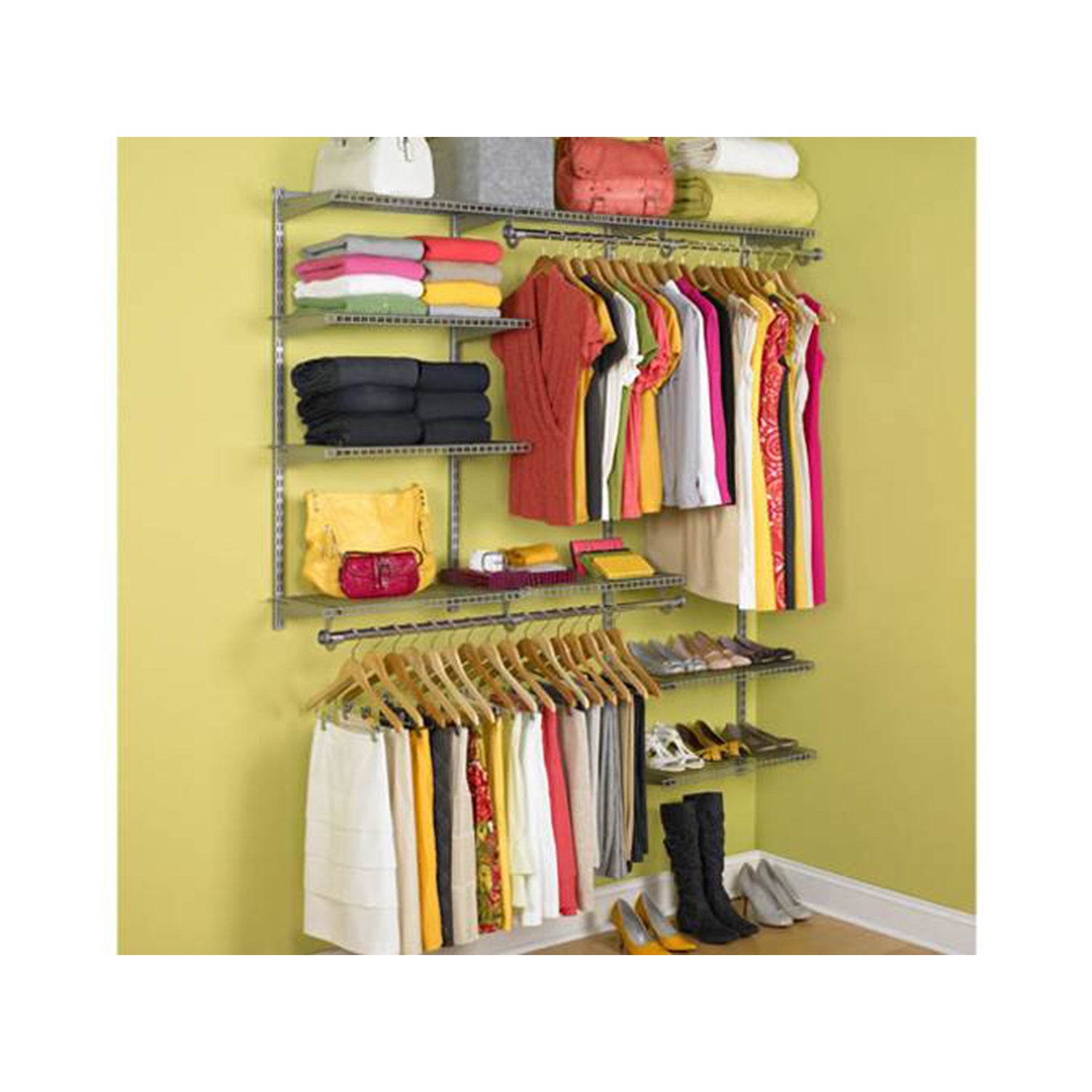 Rubbermaid Configurations 3-6 Ft Custom Closet Organizer Kit, Titanium (Used)