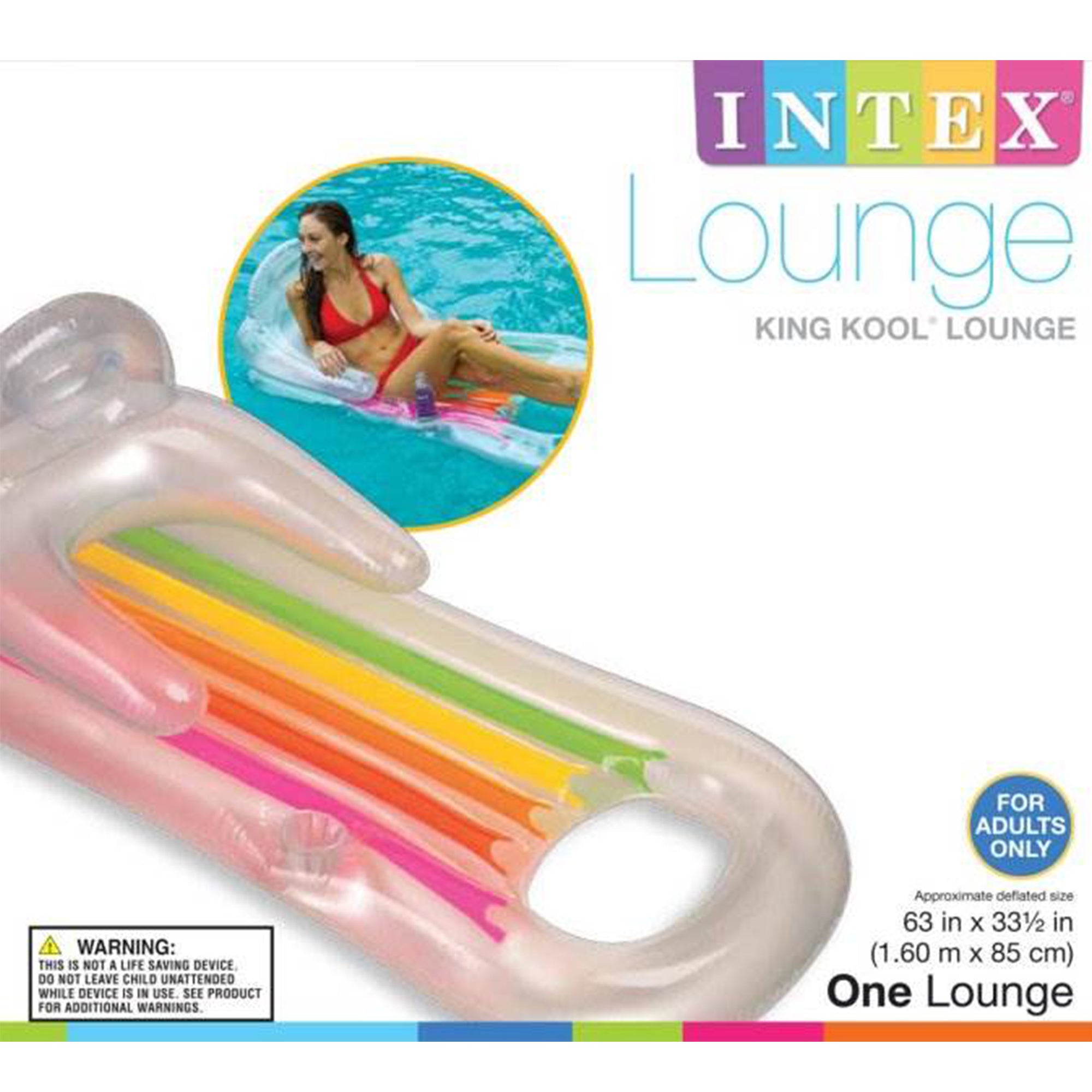 Intex King Kool Inflatable Swimming Pool Island Lounger with Headrest (8 Pack)