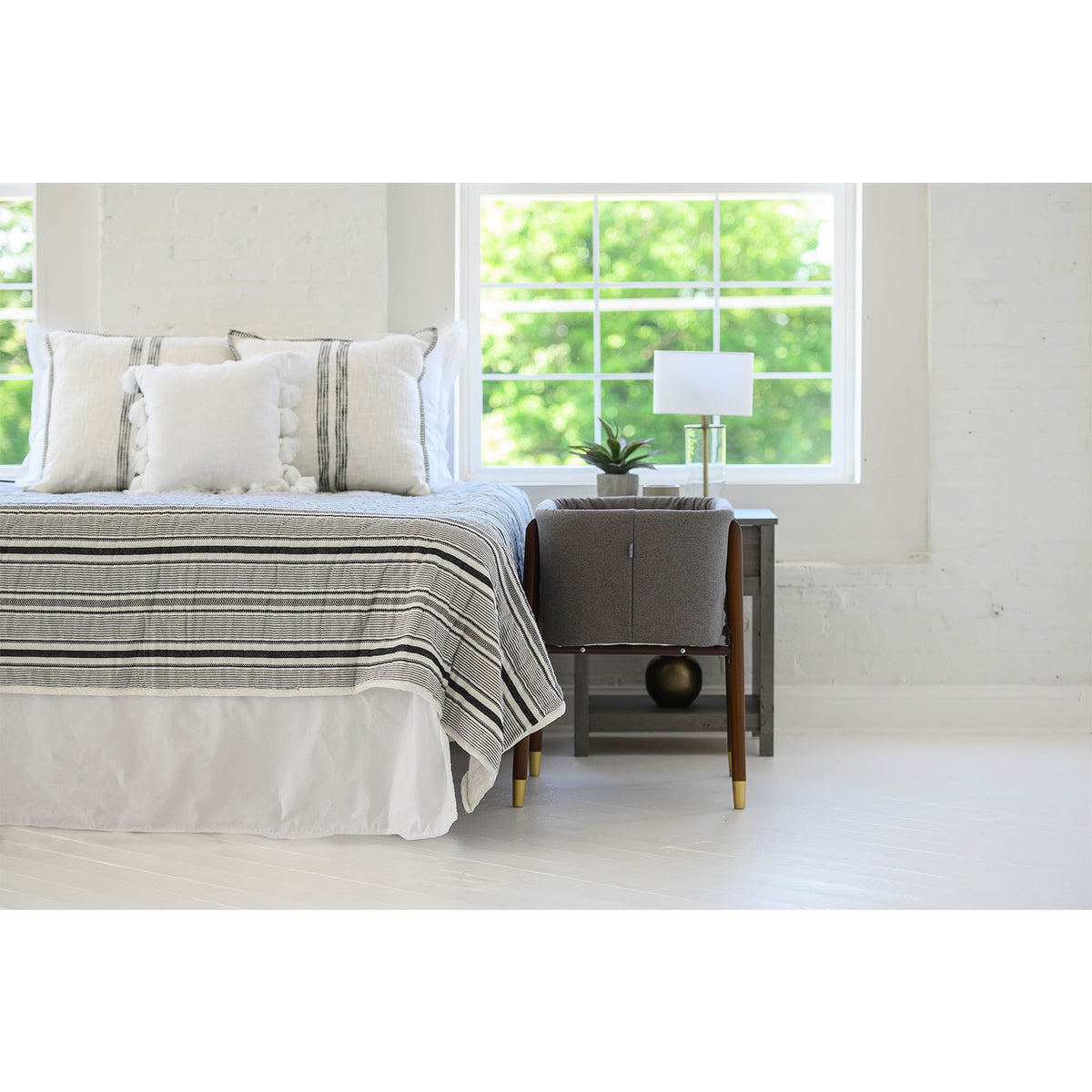 TruBliss Baby Sova Bassinet Deep Wall Crib Sleeper w/ Fitted Sheets, London Grey - VMInnovations