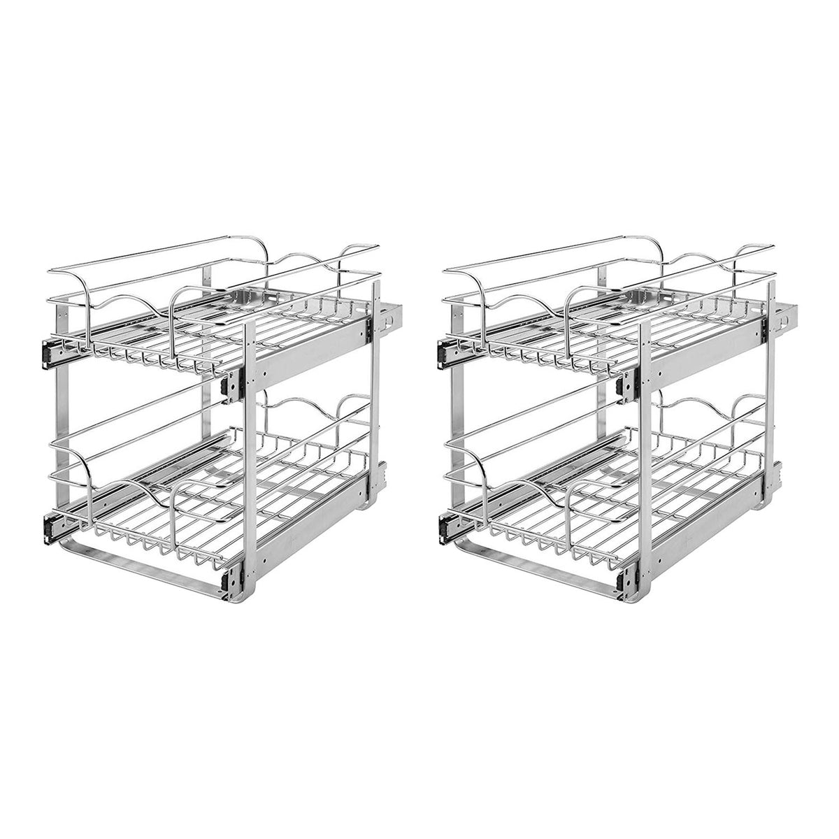 Rev-A-Shelf 15" Wide 22" Deep Base Kitchen Cabinet 2 Tier Pull Out (2 Pack)