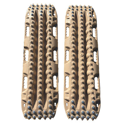 ActionTrax Traction Boards Overlanding Gear with Metal Teeth for Recovery, Tan