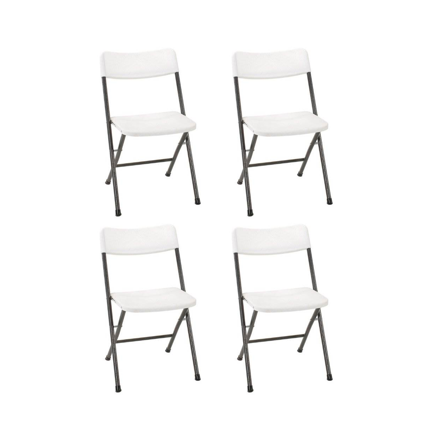 Cosco Indoor/Outdoor Folding Resin Chairs - White (4-Pack) - Open Box