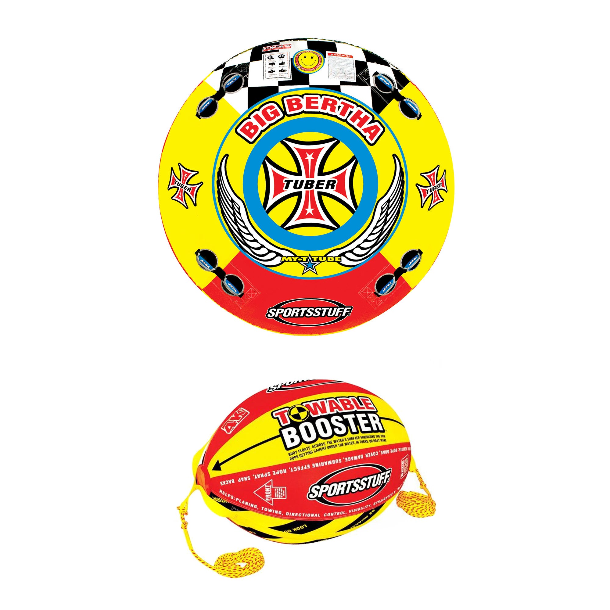 Sportsstuff 1-4 Person Boat Tube | Airhead Tubing Booster Ball Towing System