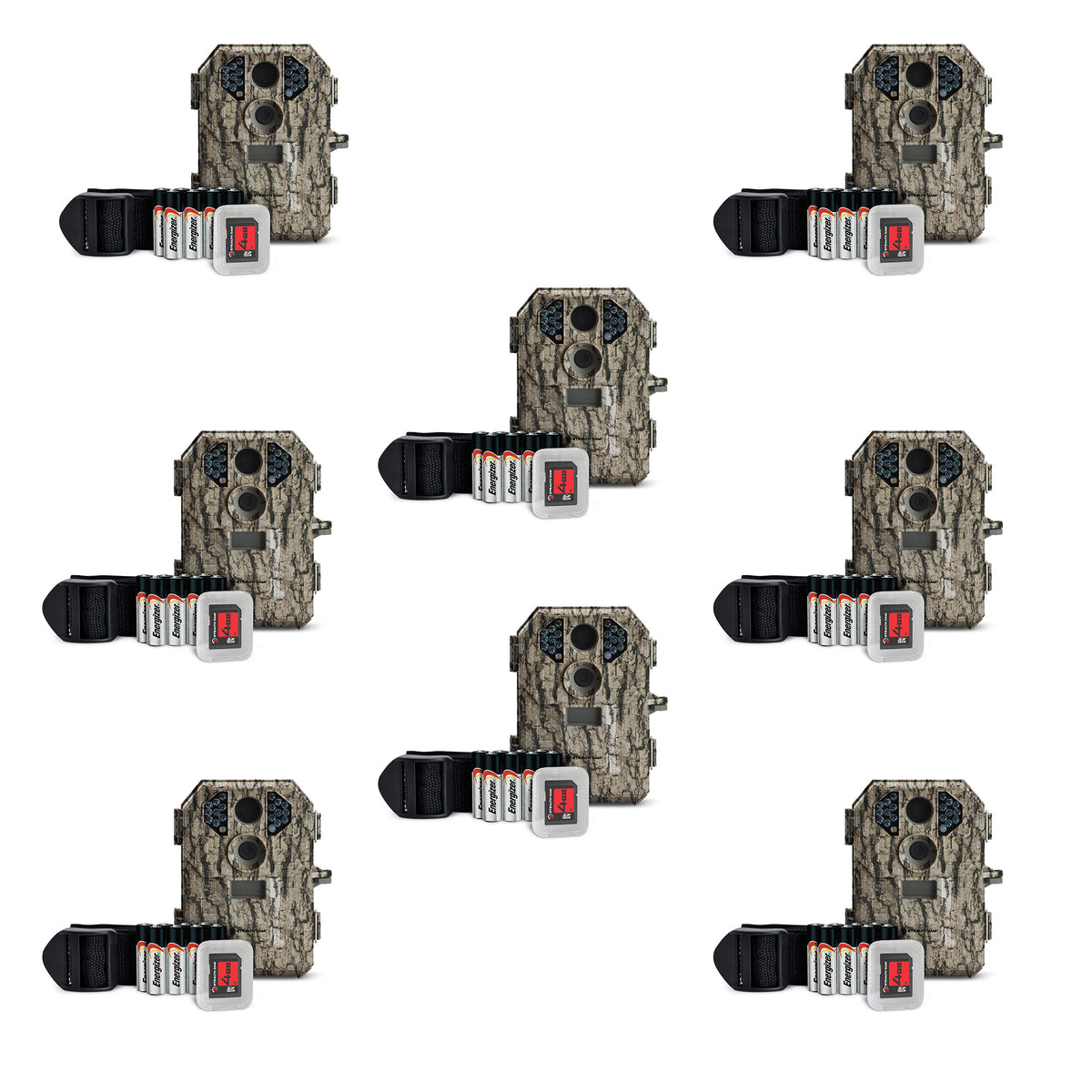 Stealth Cam 7MP Infrared Hunting Game Trail Camera w/ SD Card | P18CMO (8 Pack)
