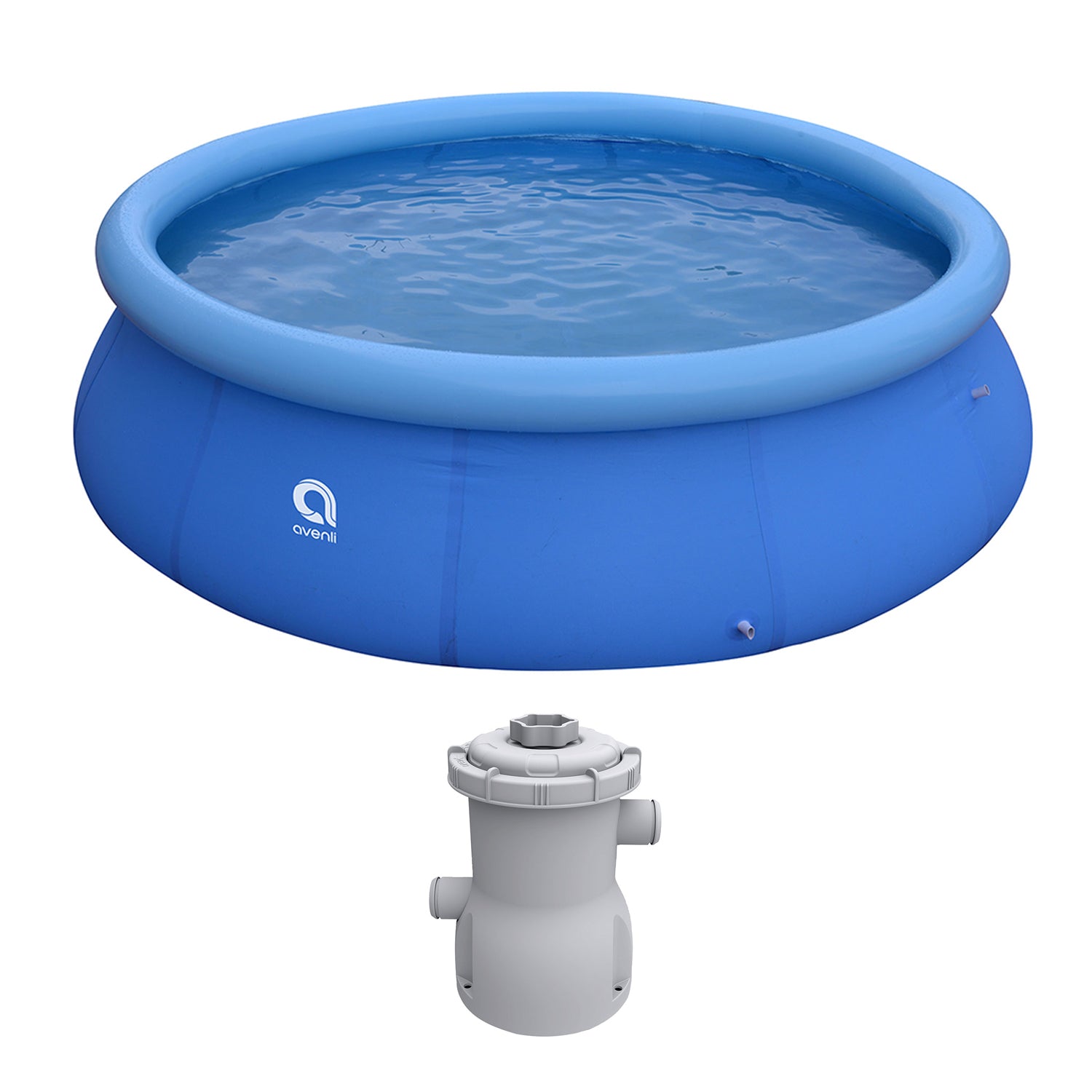 JLeisure 12 Foot x 30 Inch Inflatable Pool Bundle with Cartridge Filter Pump