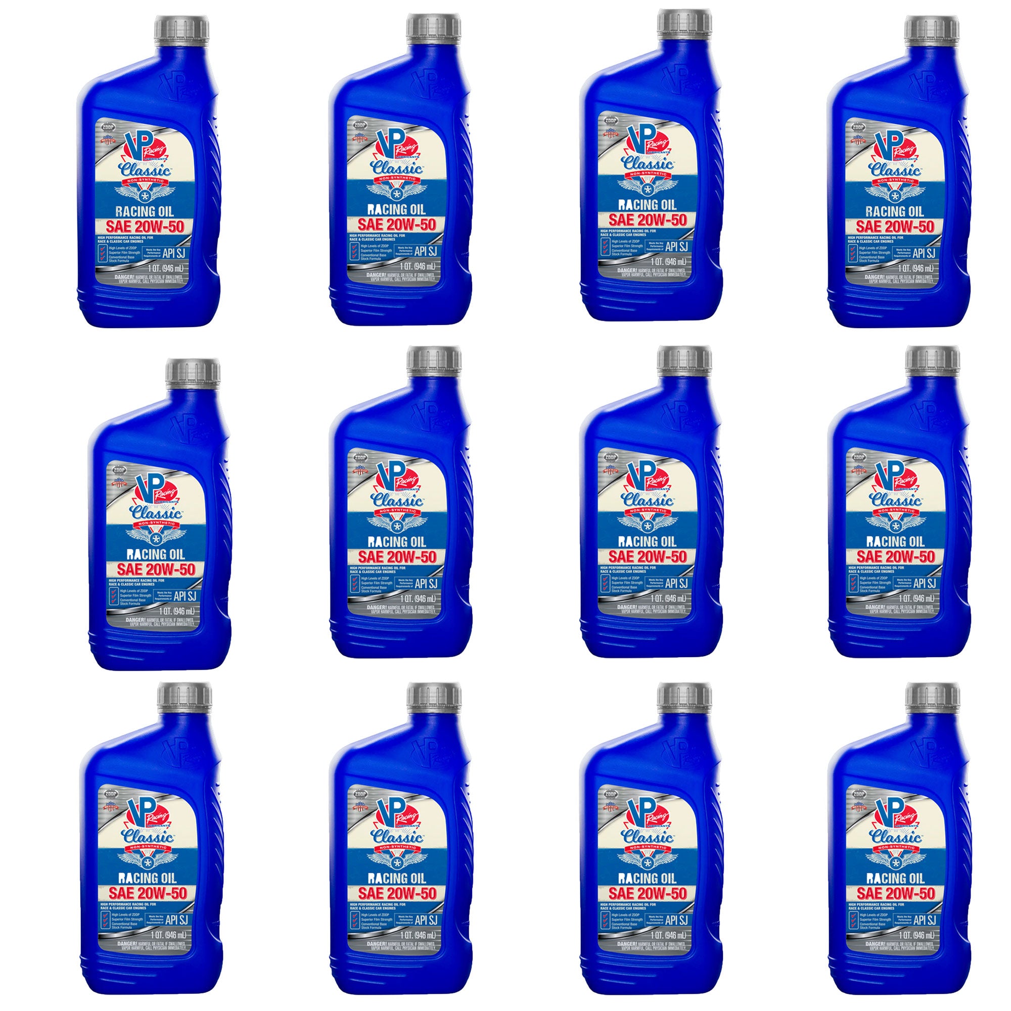 VP Racing Fuels 2691 Classic Non Synthetic Racing Oil, Quart Bottle (12 Pack)