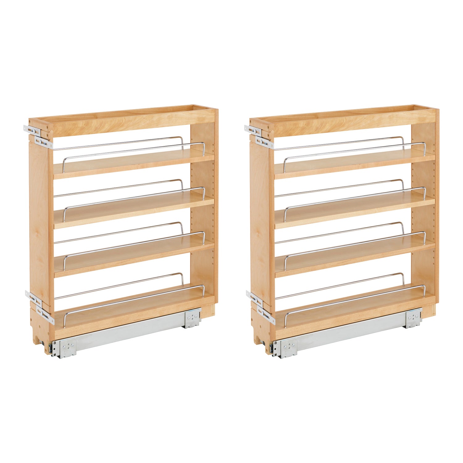 Rev A Shelf 5 Inch Wood Base Kitchen Under Cabinet Organizer, Maple (2 Pack) - VMInnovations