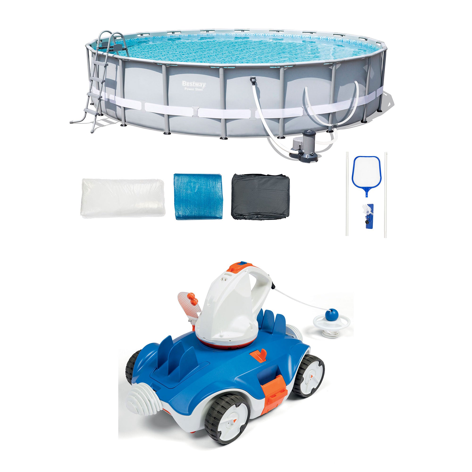 Bestway Steel Pro Frame Pool Set | Aquatronix Autonomous Cordless Pool Robot - VMInnovations
