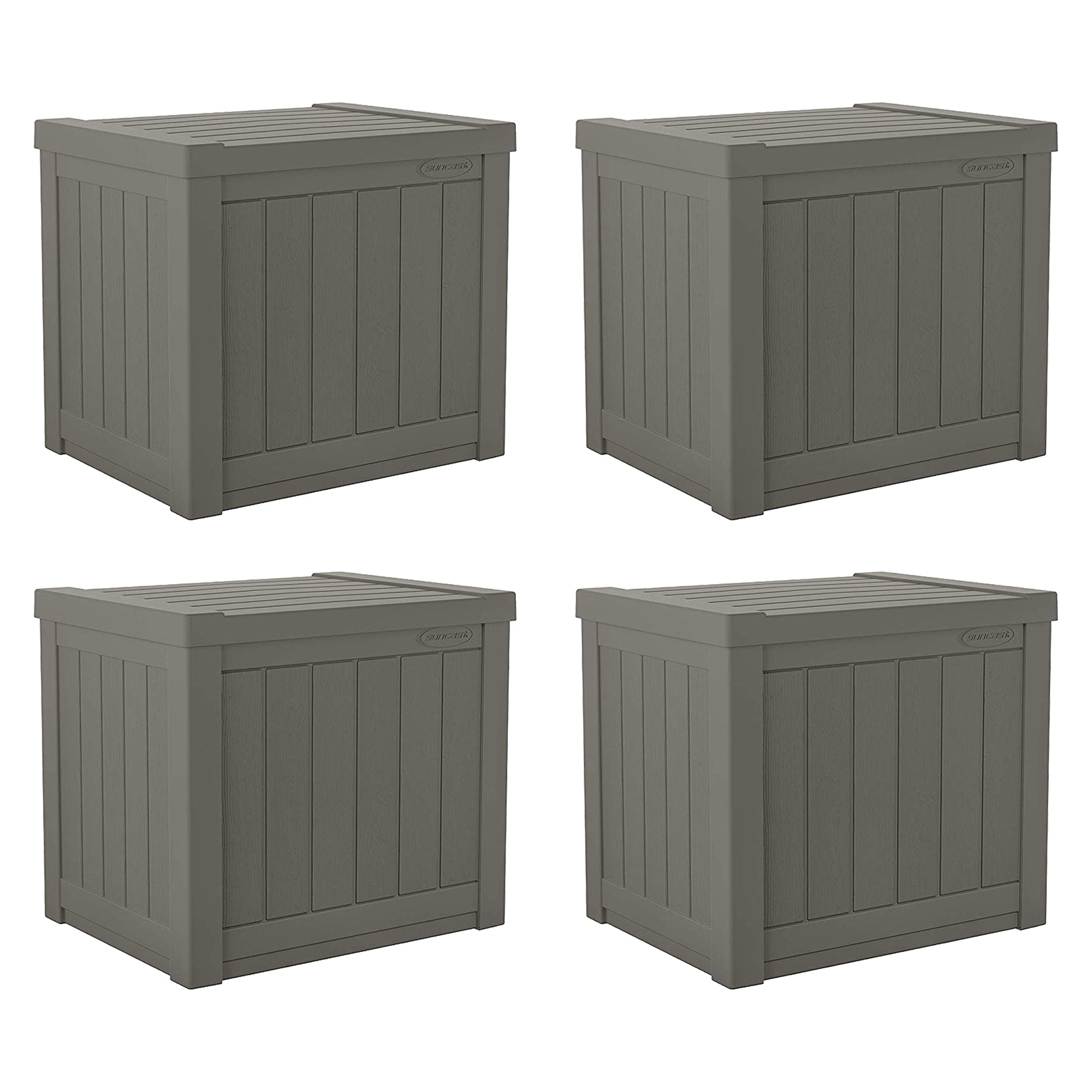 Suncast SS500ST 22 Gallon Small Resin Outdoor Patio Storage Deck Box (4 Pack)