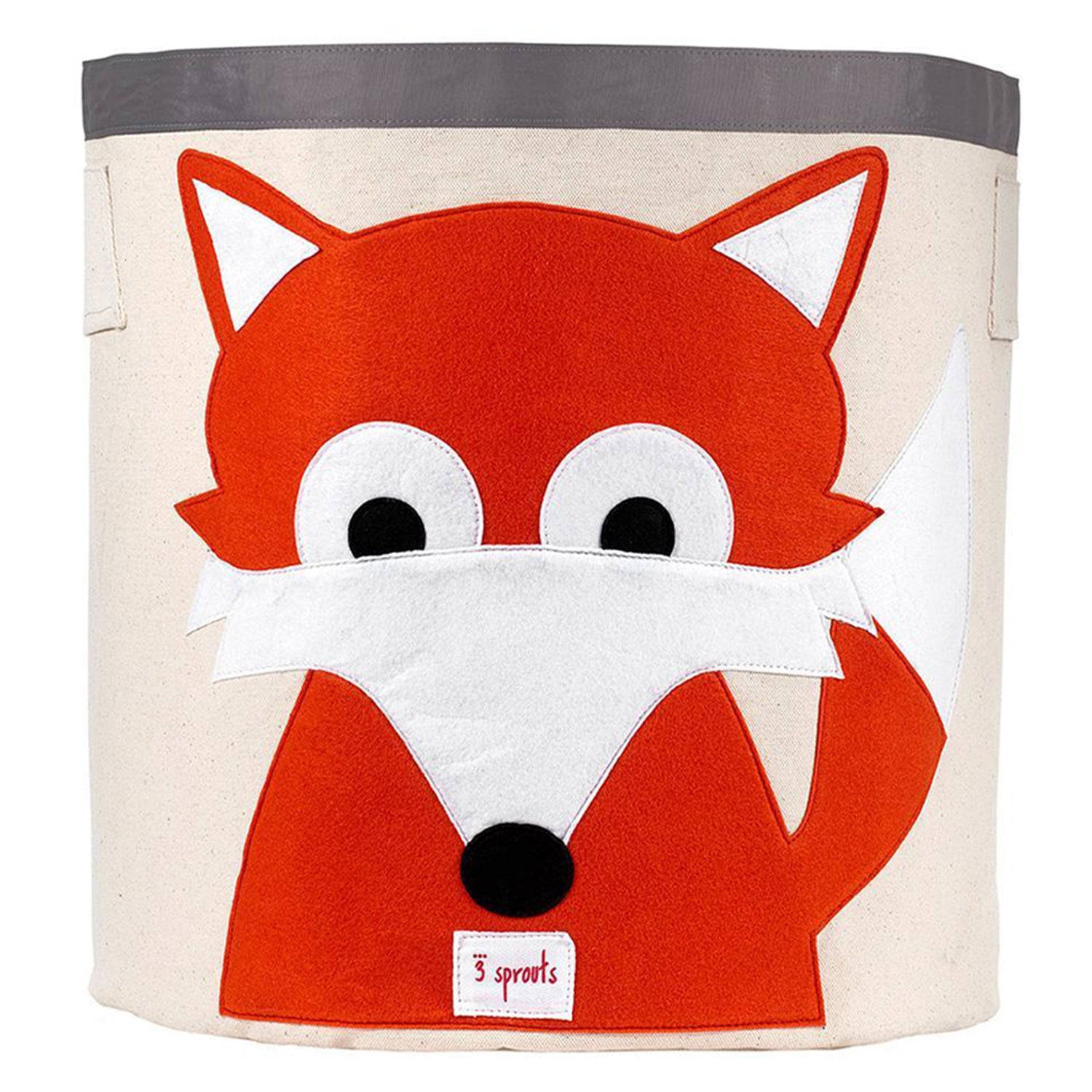 3 Sprouts Canvas Storage Bin Laundry and Toy Basket for Baby and Toddlers, Fox