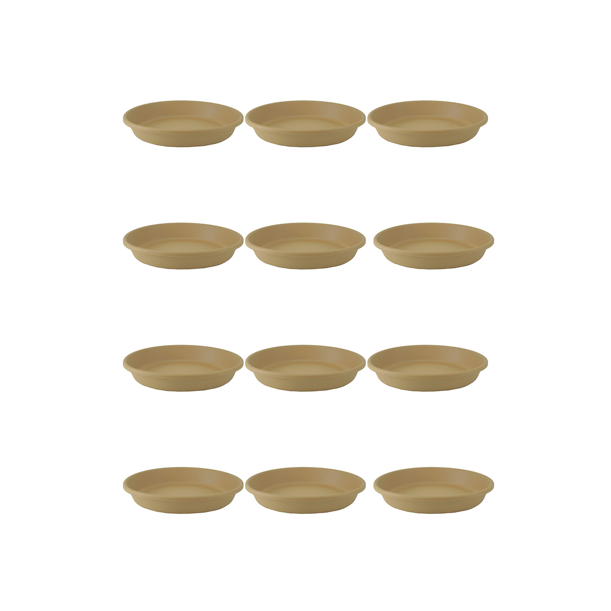 HC Companies Classic 10 Inch Round Flower Pot Plant Saucer, Sandstone (12 Pack)
