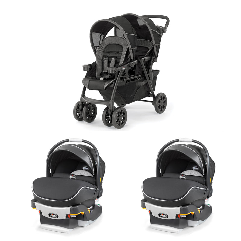 Chicco Together Double Stroller and Rear Facing Car Seat with Frame (2 Pack) - VMInnovations