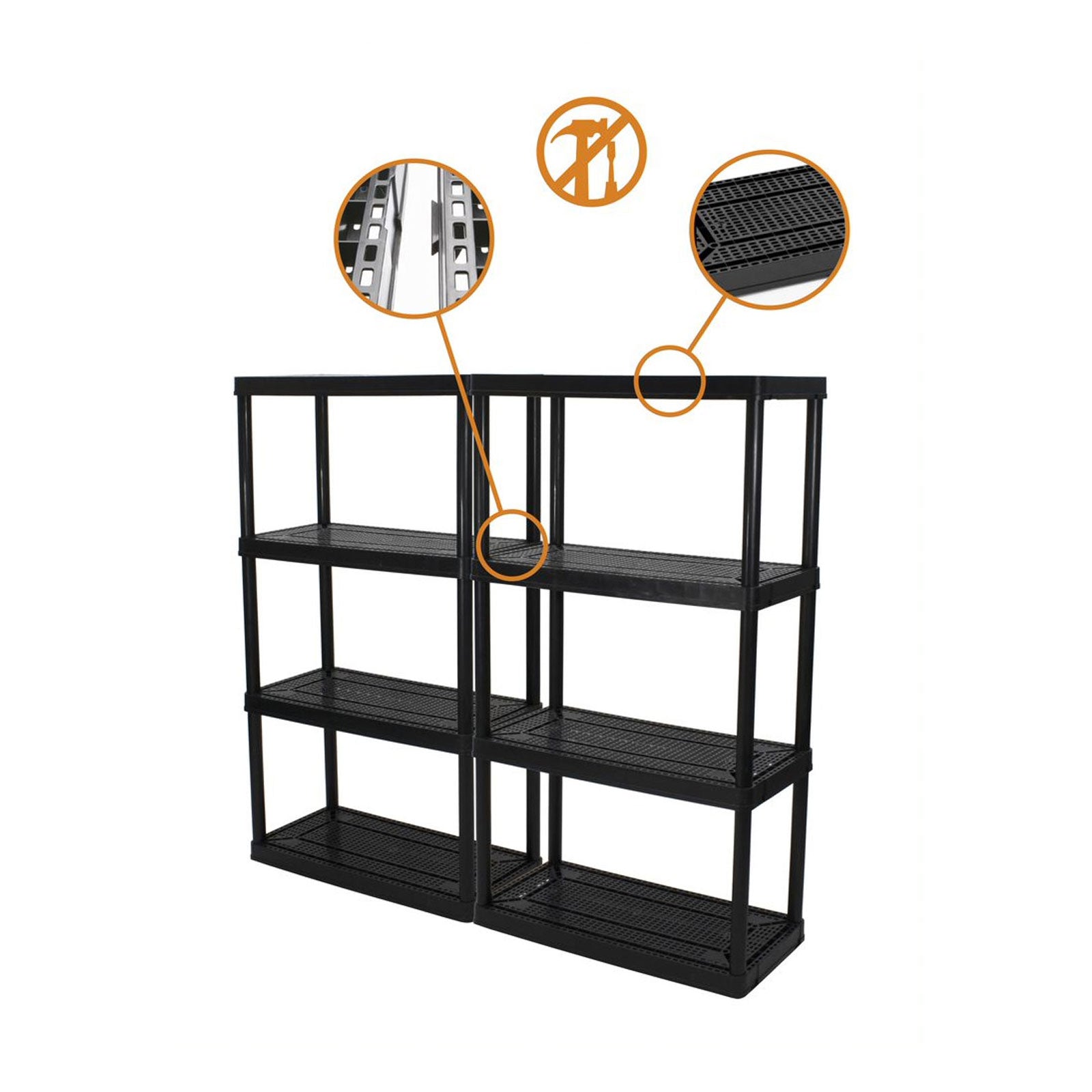 Gracious Living 4 Shelf Tier (2 Pack), Life Story Storage Box, 20 Gal (14 Pack) - VMInnovations