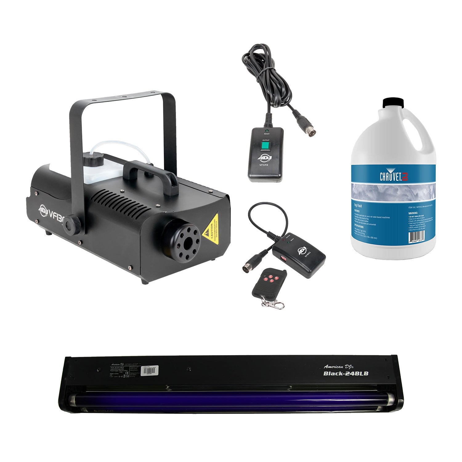 American DJ 2.3 L Tank Mobile Fog Machine w/ Controls, Black Light, & Fluid