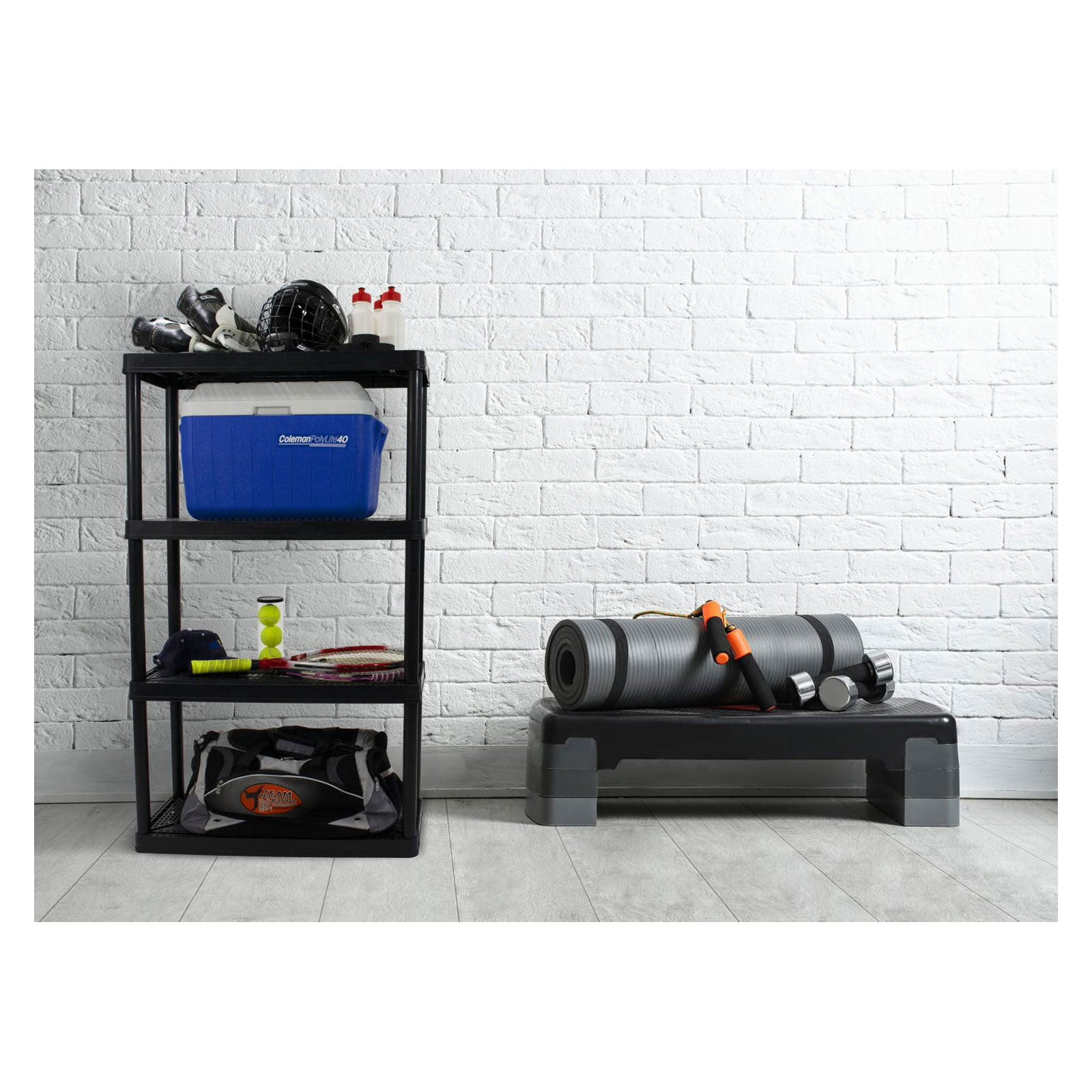 Gracious Living 4 Shelf Tier (2 Pack), Life Story Storage Box, 20 Gal (14 Pack) - VMInnovations
