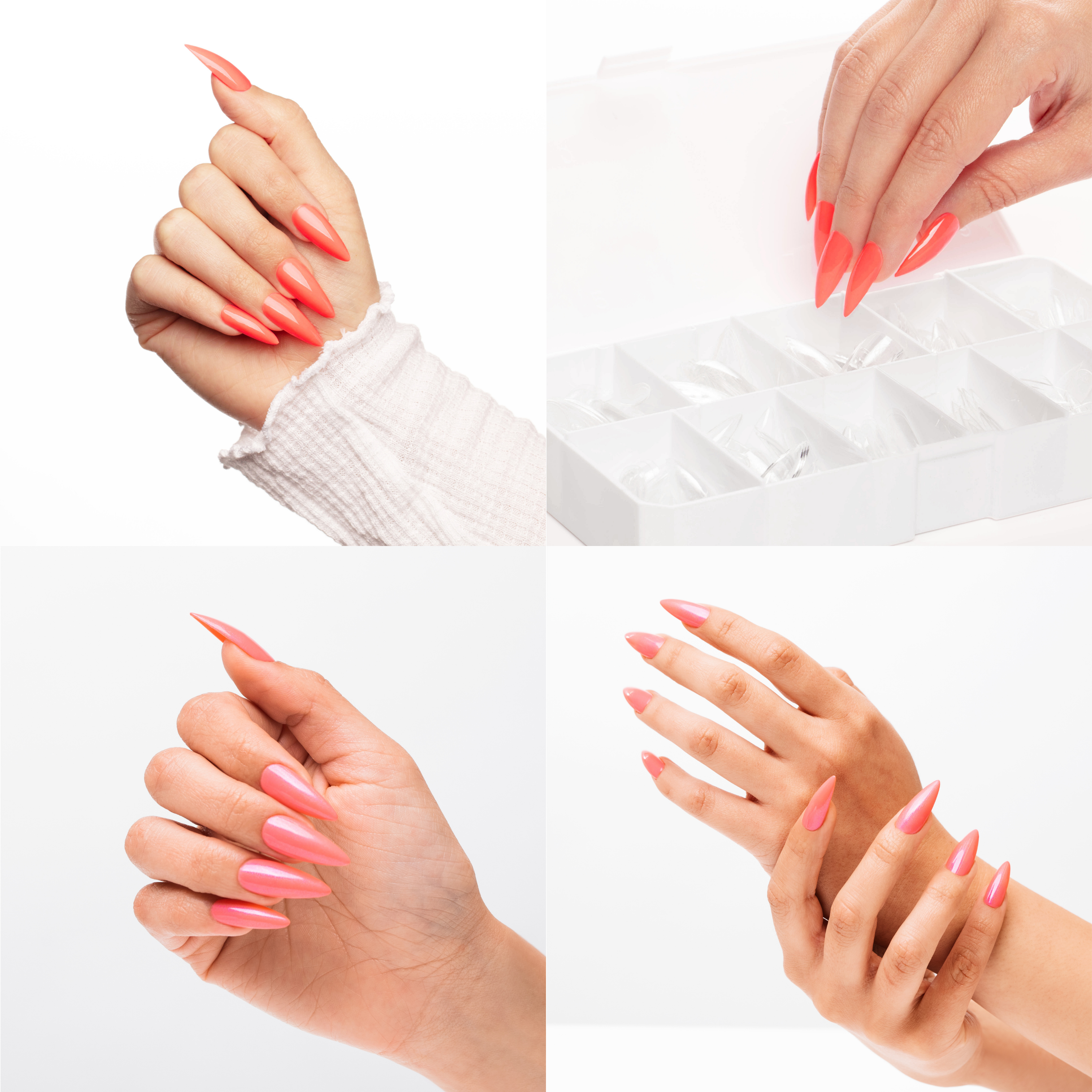 Gelish Soft Gel 110 Count Medium Stiletto Tip Intro Kit with Mini LED Light