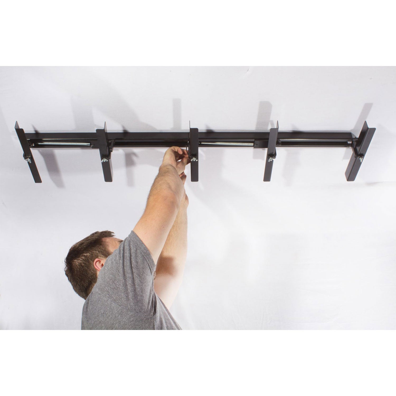 Up-Rite 10 Foot Adjustable Overhead Garage Ceiling Storage Tote Organizer Rack - VMInnovations