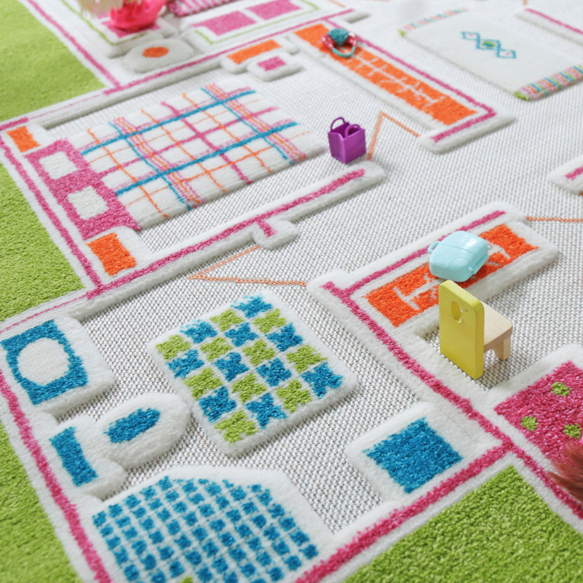 IVI 3D Play Carpets 59 x 39 Inch Play House Educational Toddler Mat Rug, Medium - VMInnovations