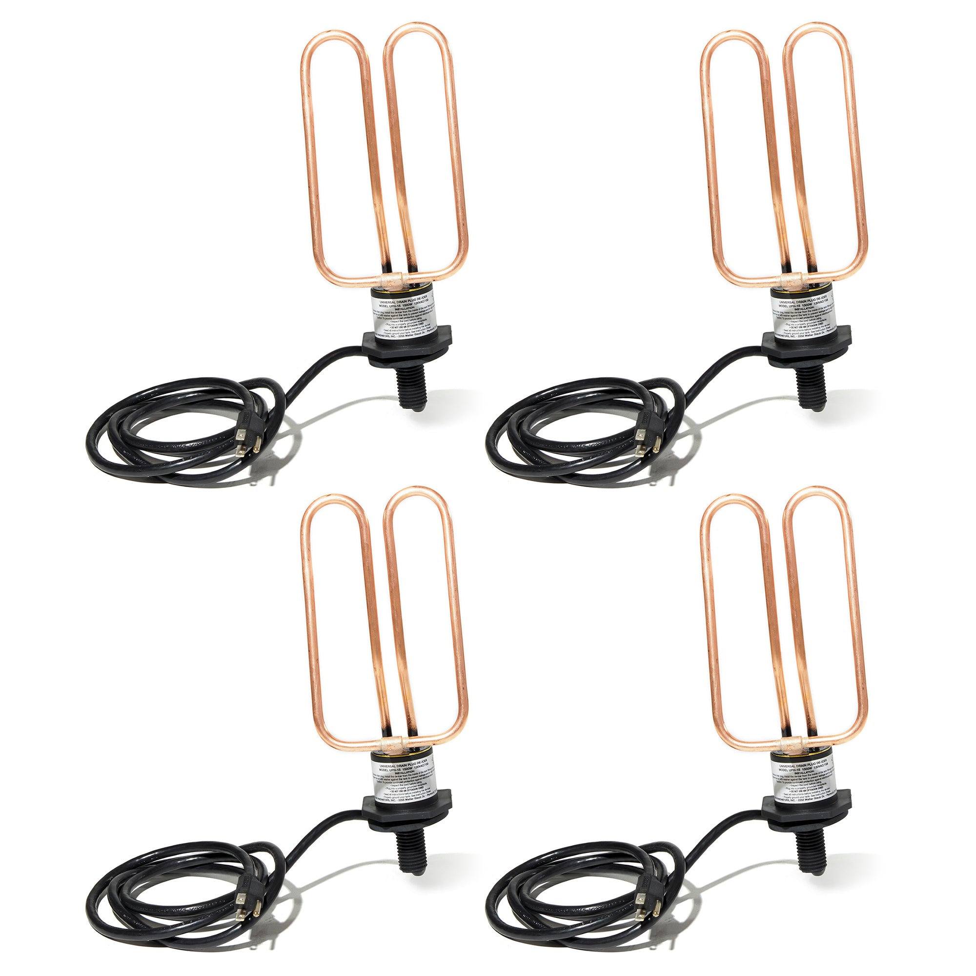Farm Innovators Universal Livestock Water Tank 1500W Drain Plug De-Icer (4 Pack) - VMInnovations