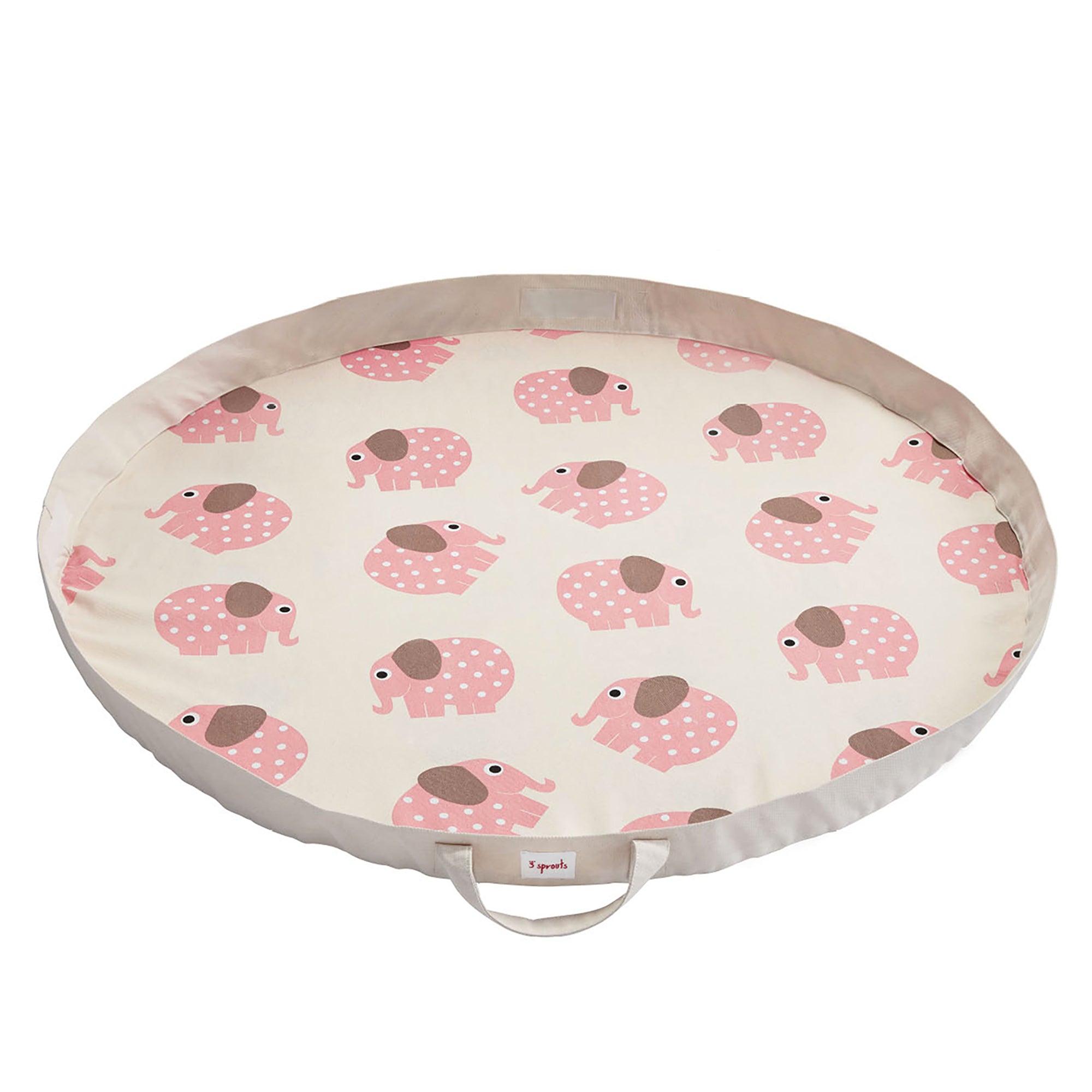 3 Sprouts Diaper Caddy and Convertible Toy Storage Bag/Play Mat, Pink Elephant