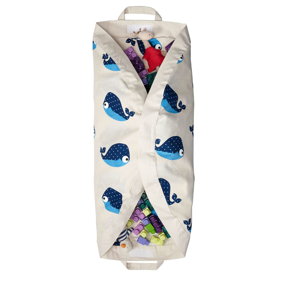 3 Sprouts Diaper Caddy & Convertible Toy Storage Bag/Play Mat, Blue Whale Design