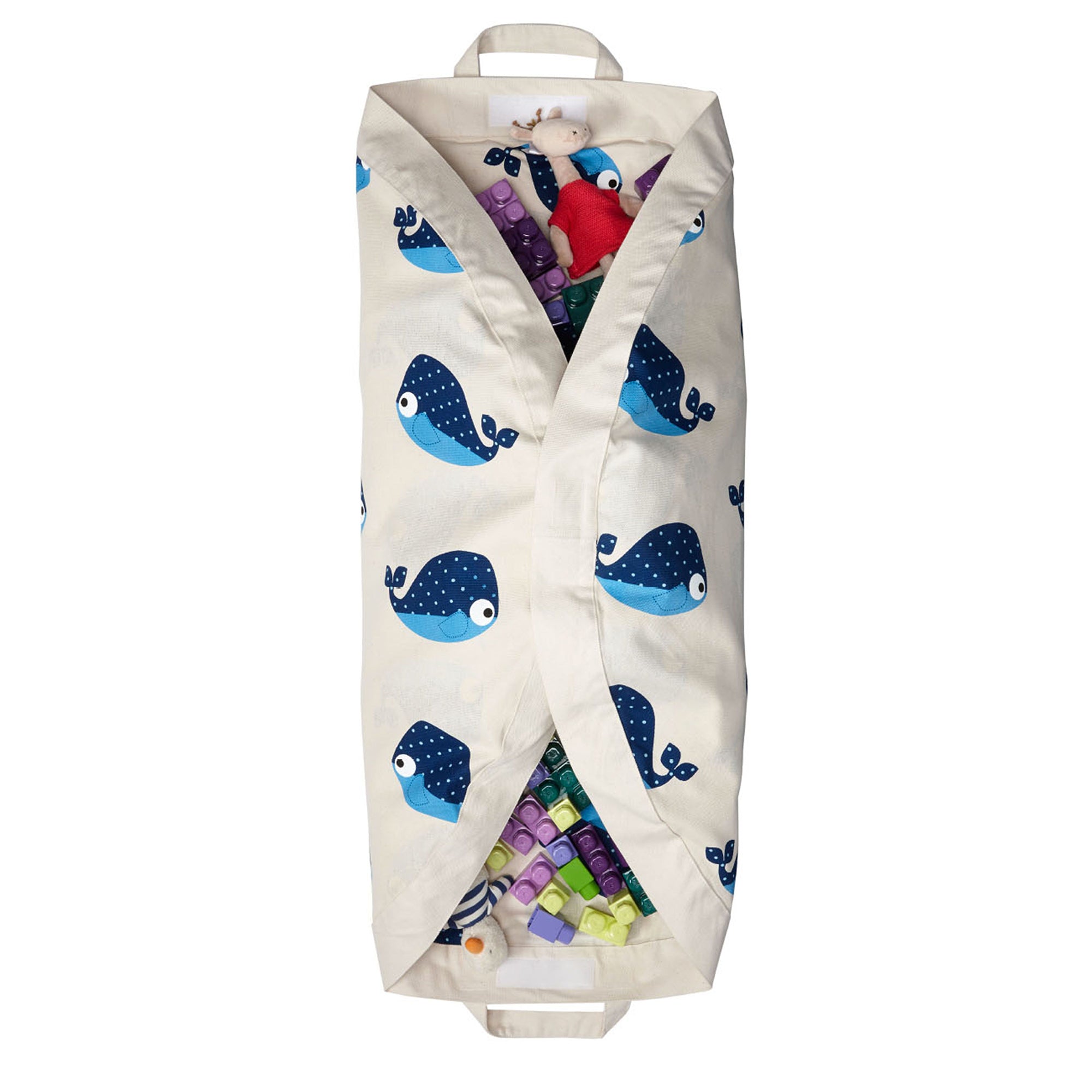 3 Sprouts Diaper Caddy & Convertible Toy Storage Bag/Play Mat, Blue Whale Design