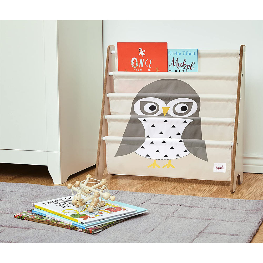3 Sprouts Child's Cube Toy Bin, Laundry Basket, & Shelf Organizer Bookcase, Owl