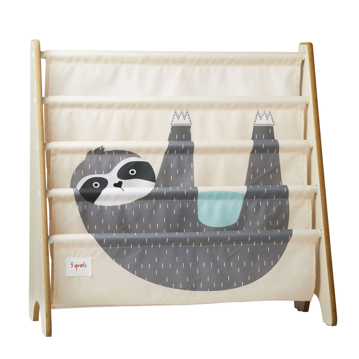 3 Sprouts Collapsible Kids Toy Chest Storage Bin & Bookshelf Rack, Sloth Print