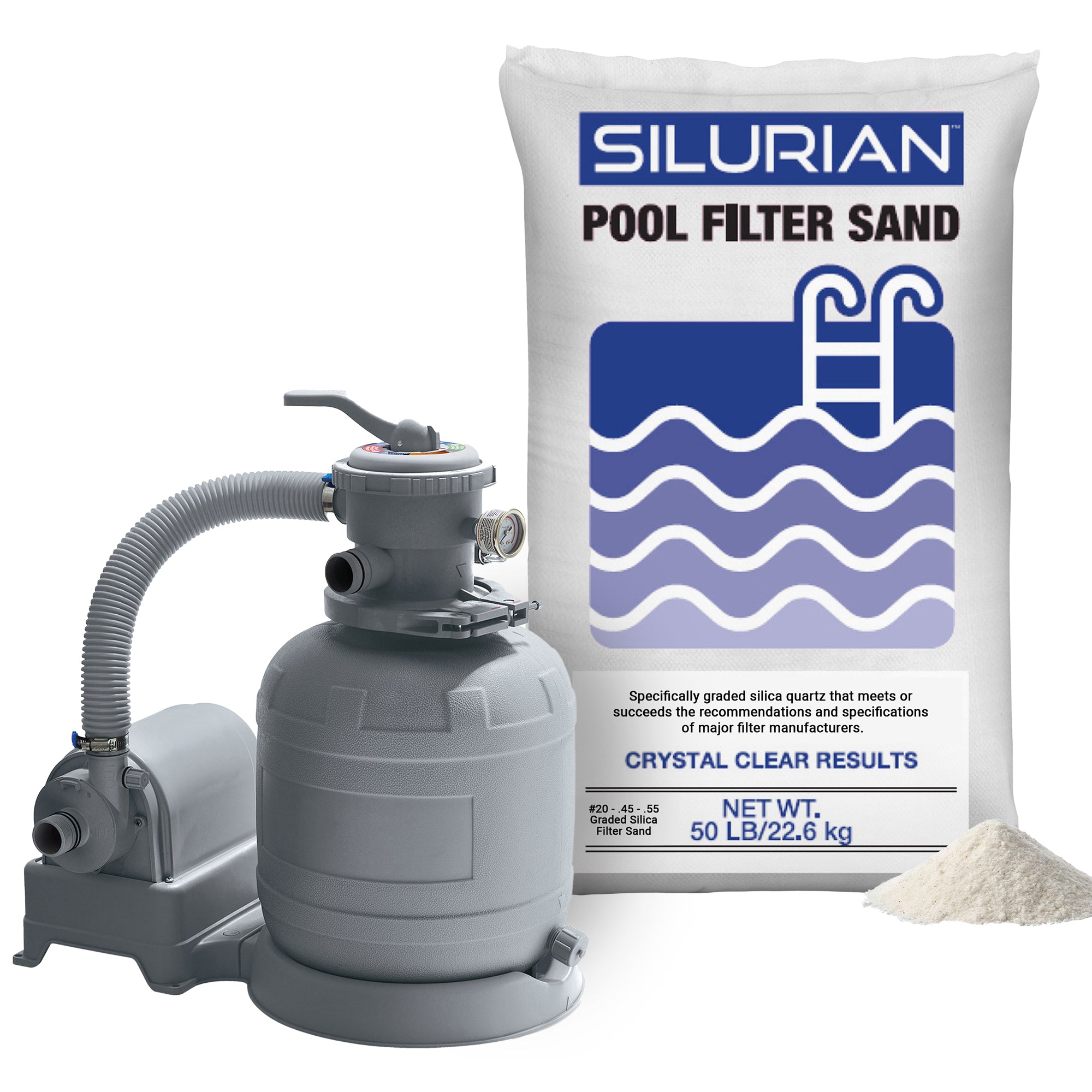 U.S. Silica SILURIAN 20 Grade Pool Filter Sand & Funsicle 12" Sand Filter Pump - VMInnovations