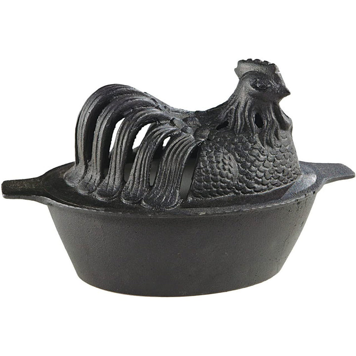 US Stove 1 Quart Enamel Cast Iron Wood Stove Steamer Humidifier, Black Chicken - VMInnovations