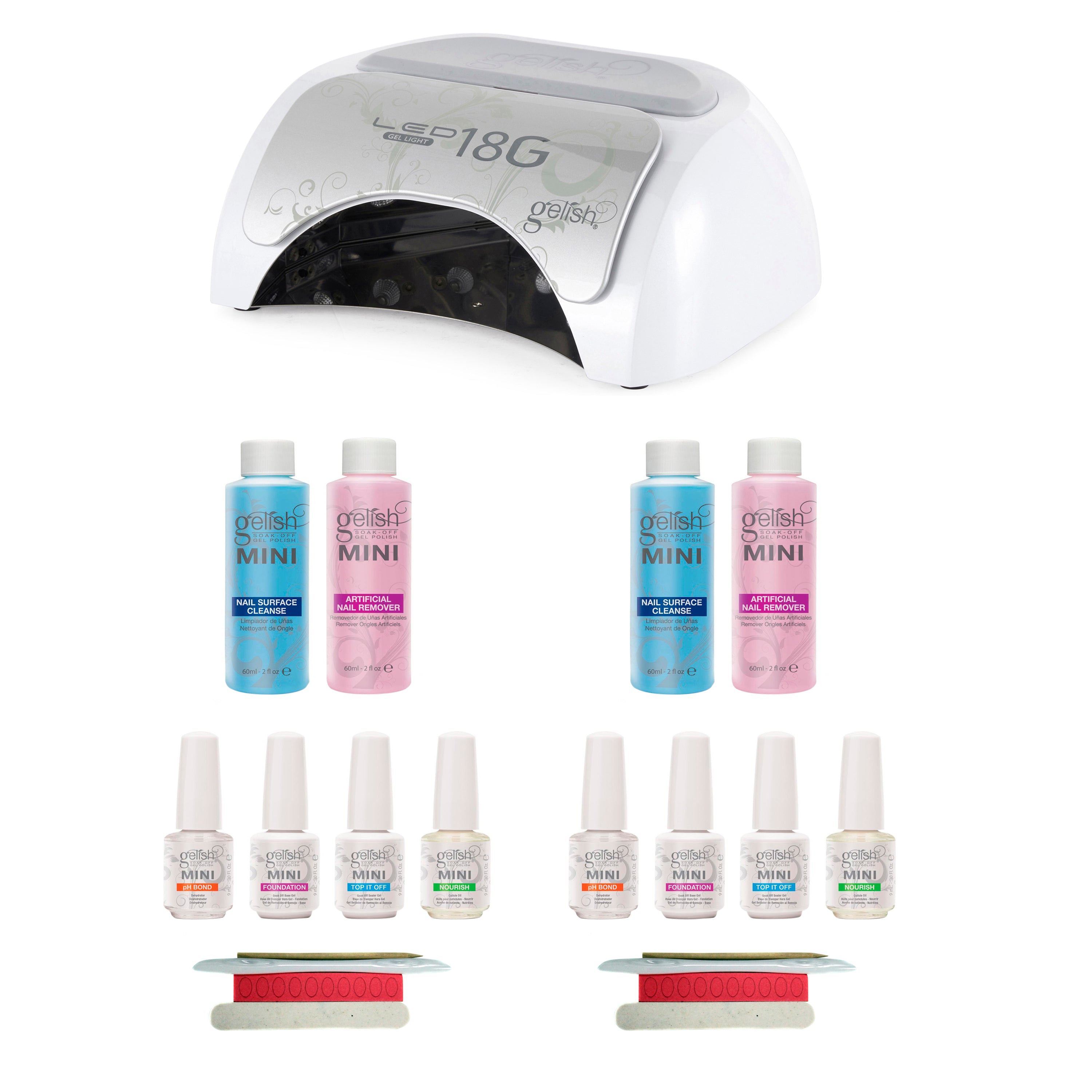 Gelish Nail Polish Dryer Cure LED Lamp and Complete Basix Starter Kit (2 Pack) - VMInnovations