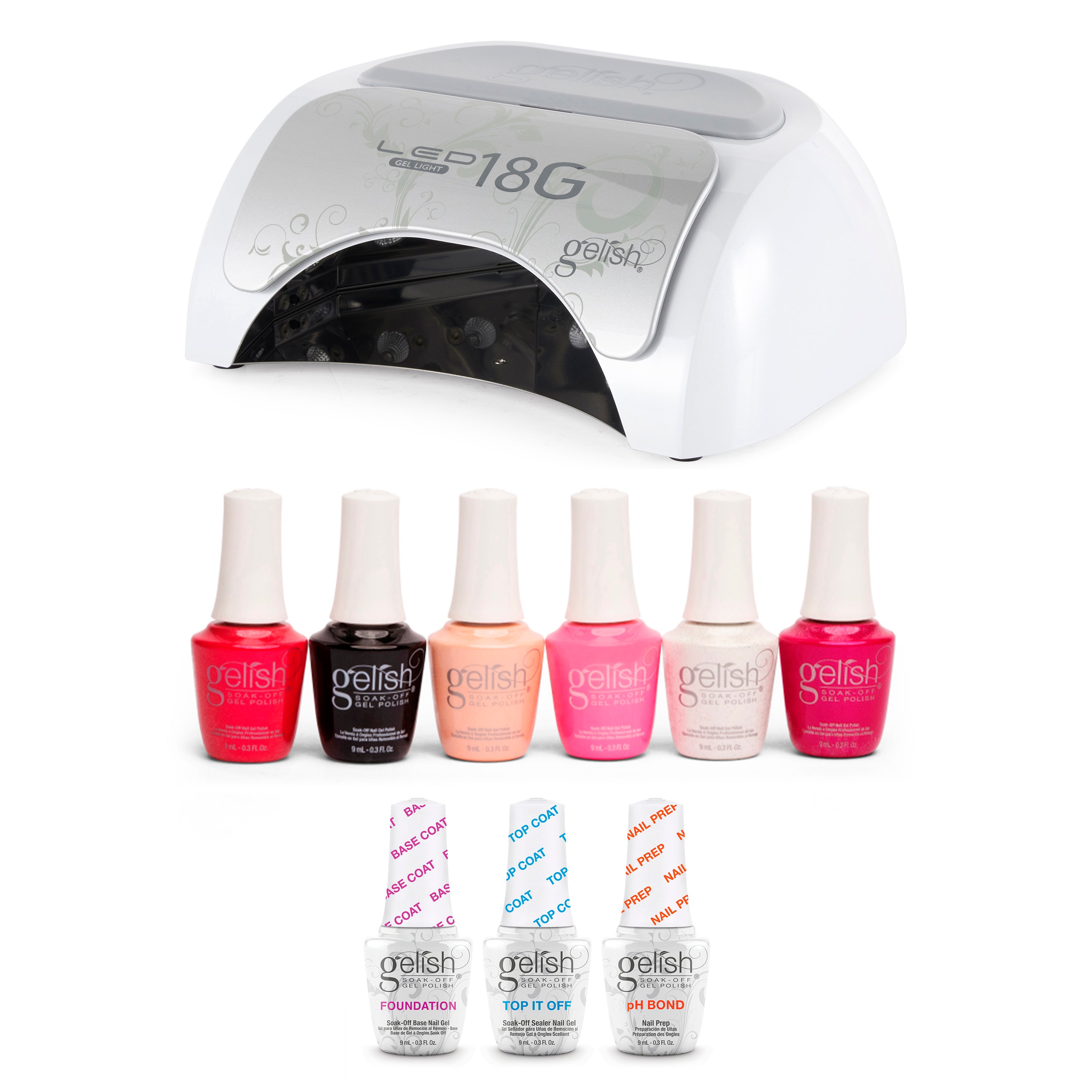 Gelish Manicure Kit w/ 18G LED Curing Light, Terrific Trio & Forever Fabulous - VMInnovations