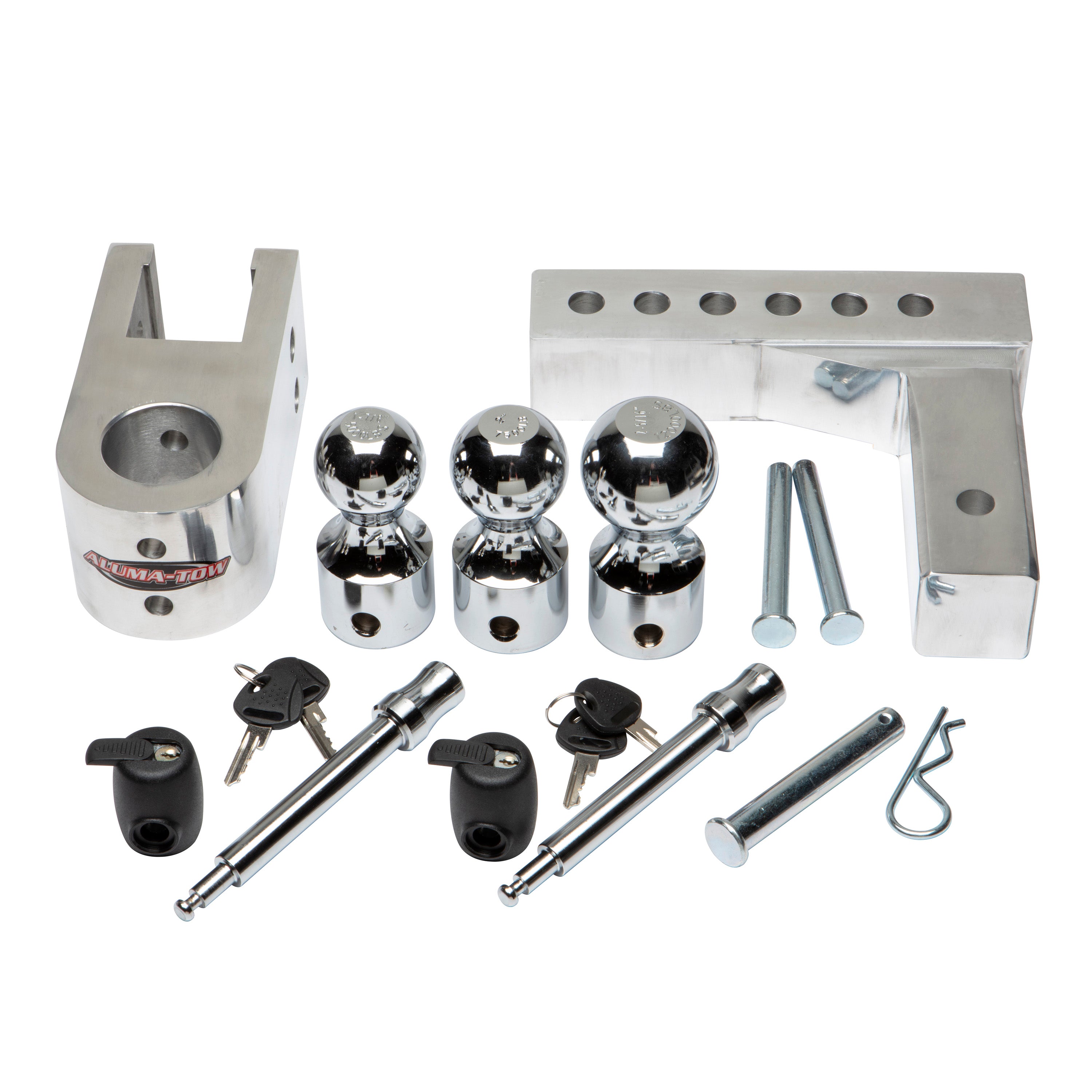 Uriah AlumaTow Adjustable Aluminum Tow Trailer Hitch Mount 6 Inch Drop (2 Pack) - VMInnovations