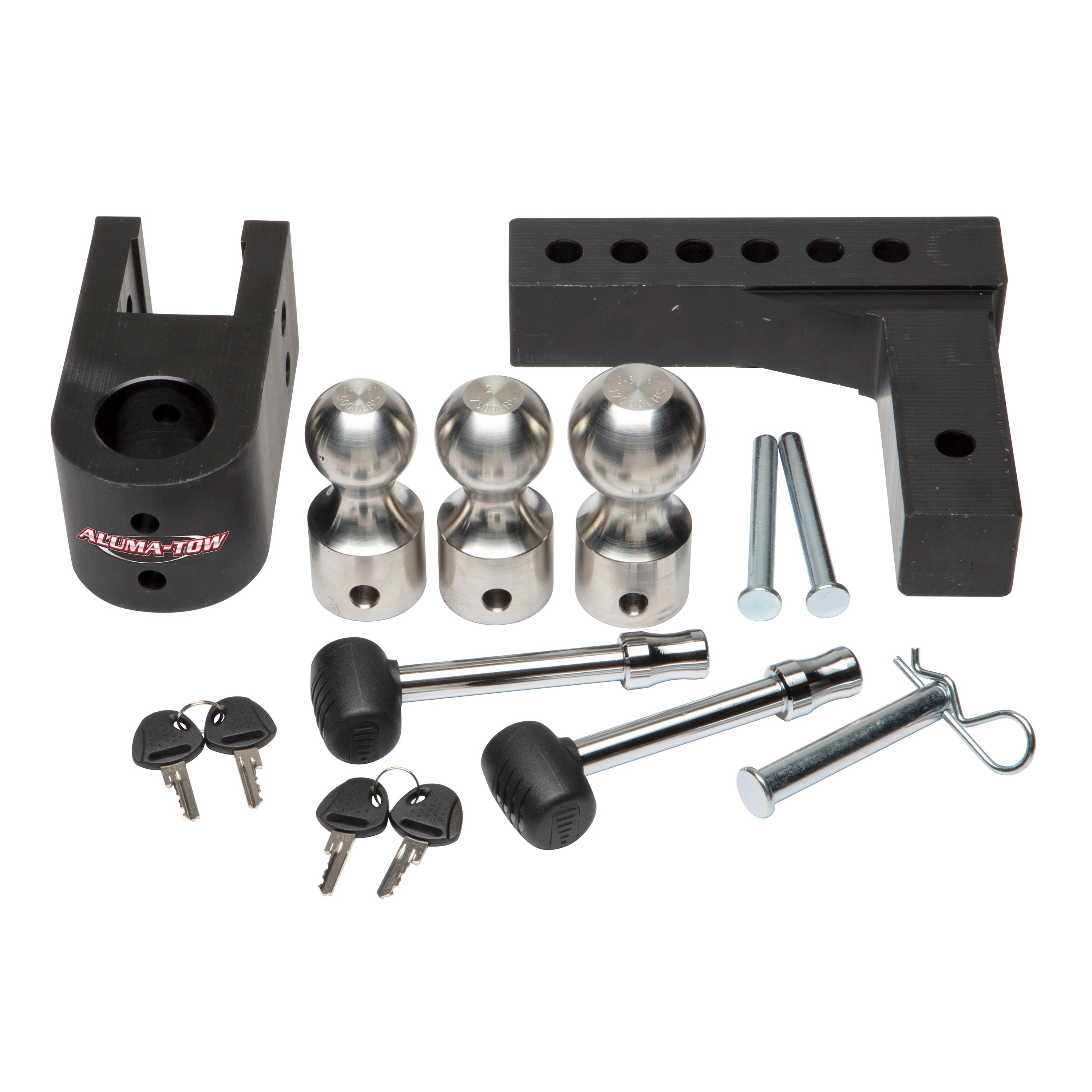 Aluma-Tow UT623800 Ultra Adjustable SS Aluminum Ball Mount Kit for 2" Receivers - VMInnovations