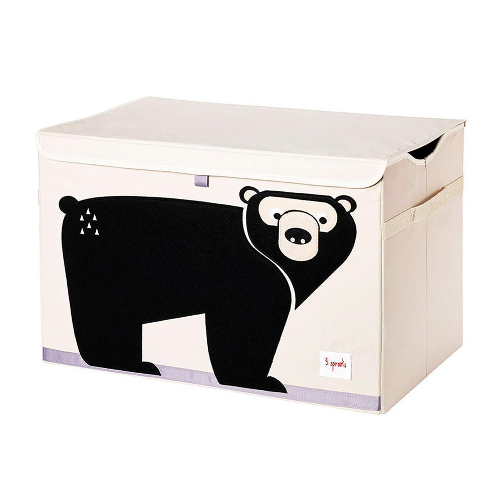 3 Sprouts Collapsible Toy Chest Storage Bin for Kids Playroom, Bear (2 Pack)