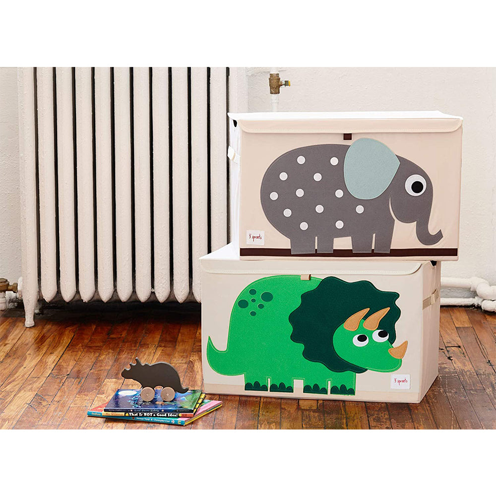 3 Sprouts Collapsible Toy Chest Storage Bin Bundle w/ Dinosaur + Bear (2 Pack)