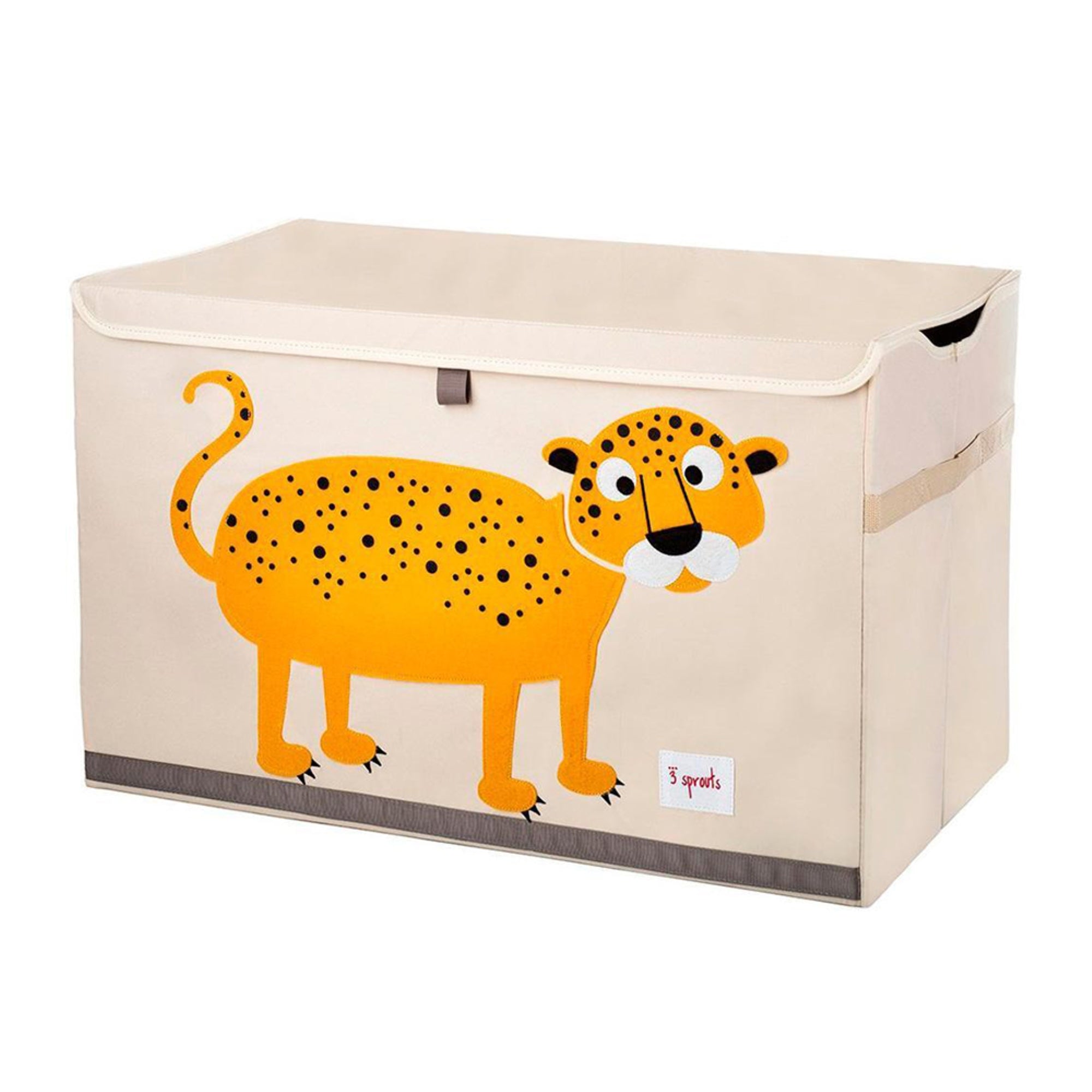 3 Sprouts Foldable Storage Box, Tiger and Collapsible Toy Chest Bin, Leopard