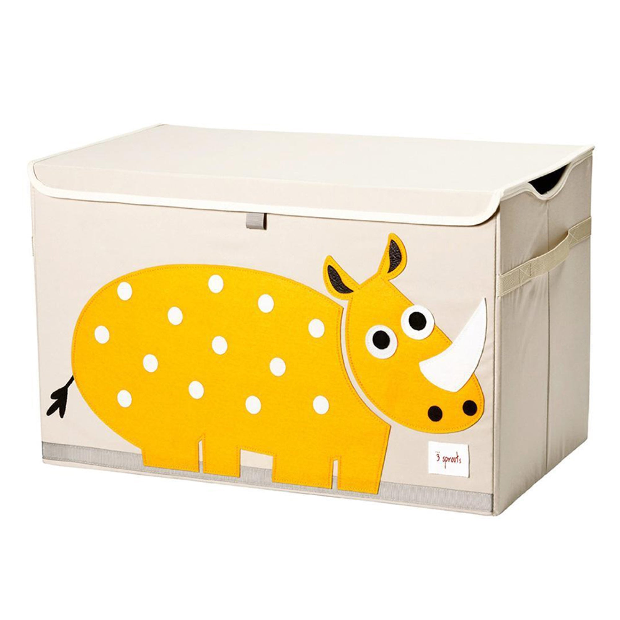 3 Sprouts Foldable Storage Box & Cube Toy Chest Bin for Playroom, Yellow Rhino
