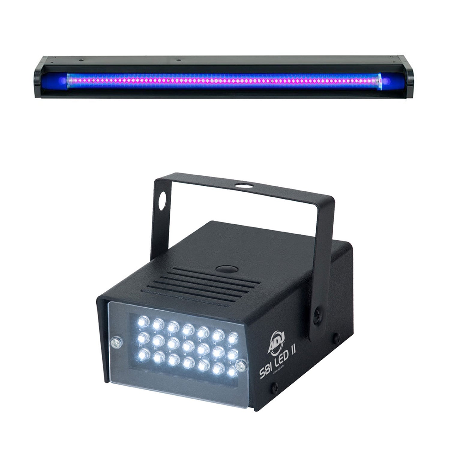 American DJ Startec 24" 12W UV LED Black Light Strip Bar & Mini Strobe Light