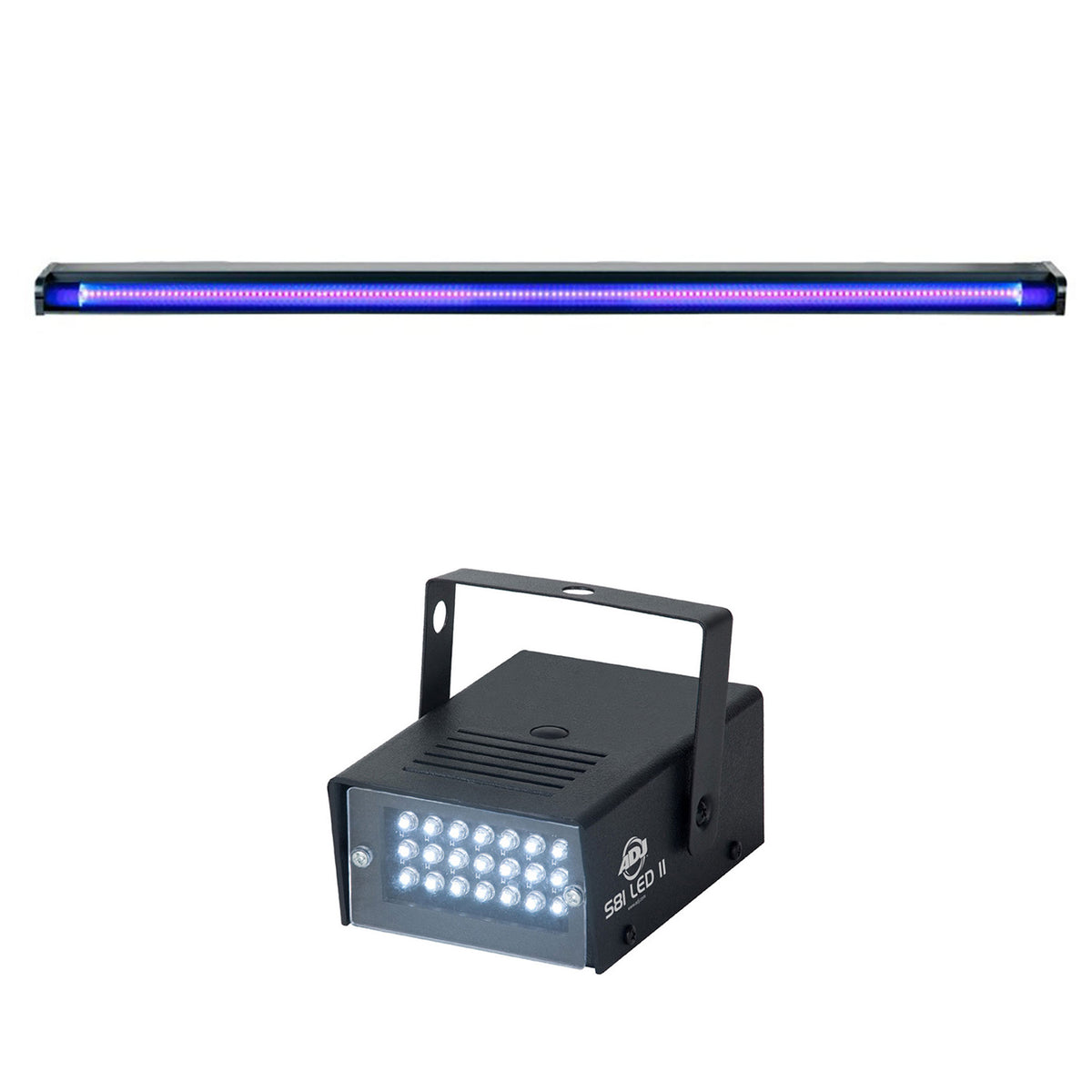American DJ Startec 48" 20W UV LED Black Light Strip Bar & Mini Strobe Light