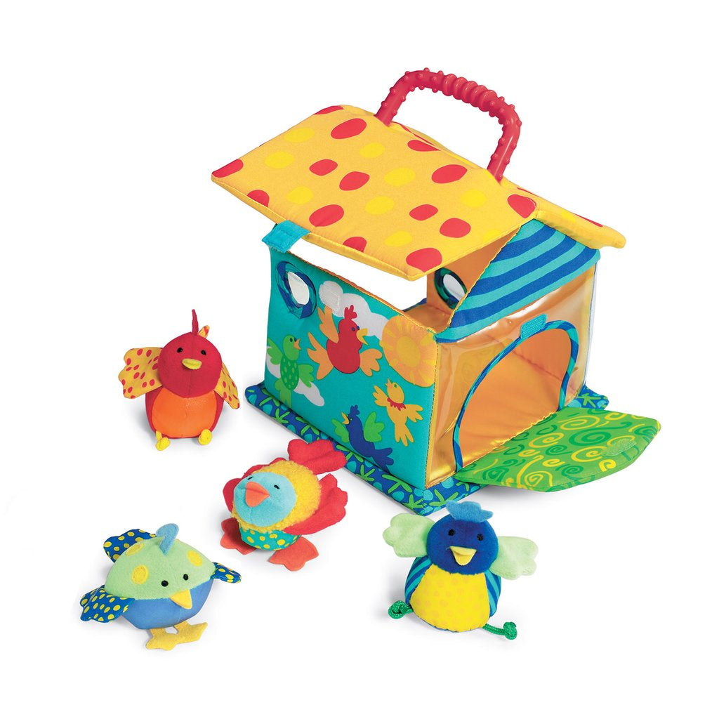 Manhattan Toy Put and Peek Soft Interactive Birdhouse with 4 Birds (Open Box)