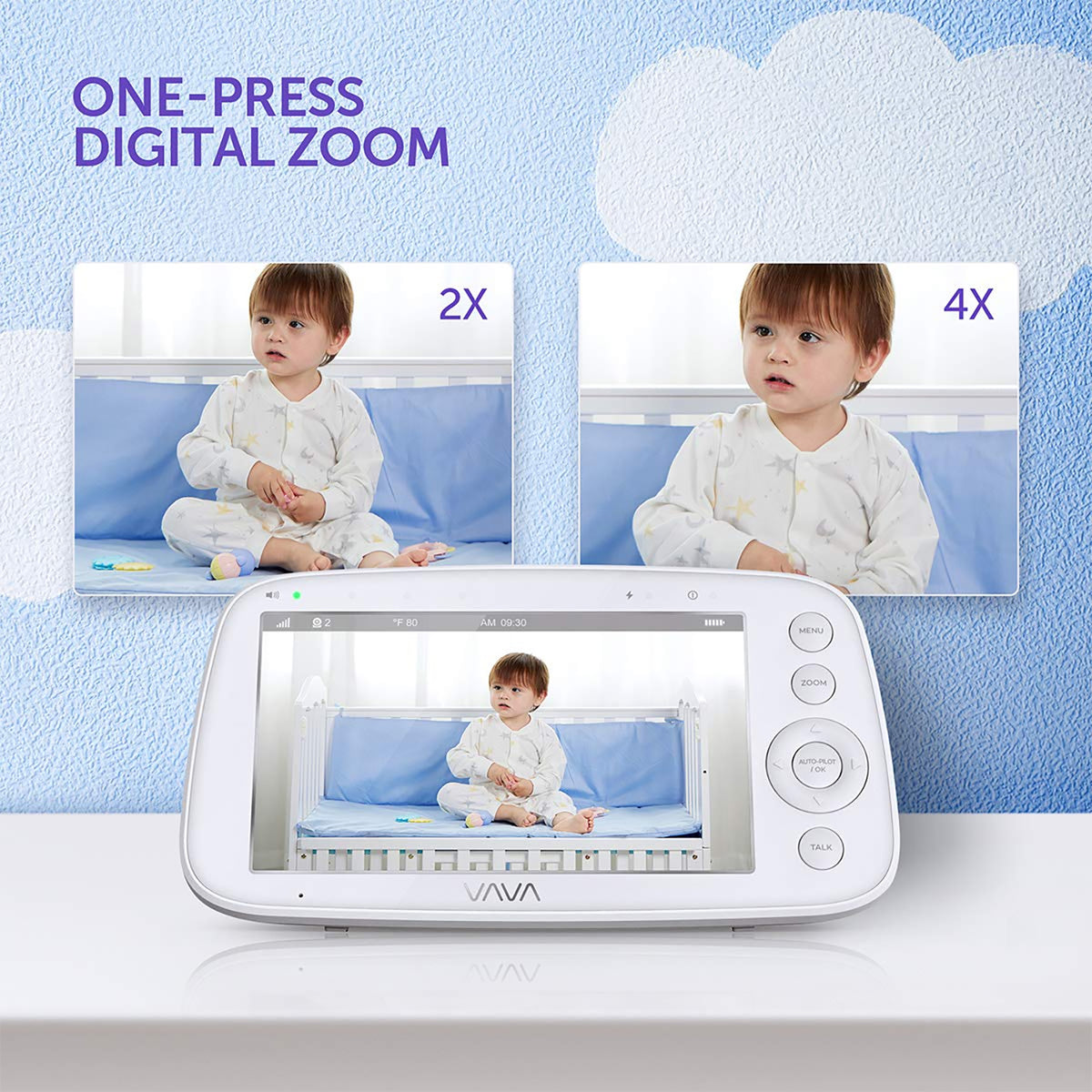 VAVA Video Baby Monitor with 5-Inch 720P Handheld Screen and 2-Way Audio, White