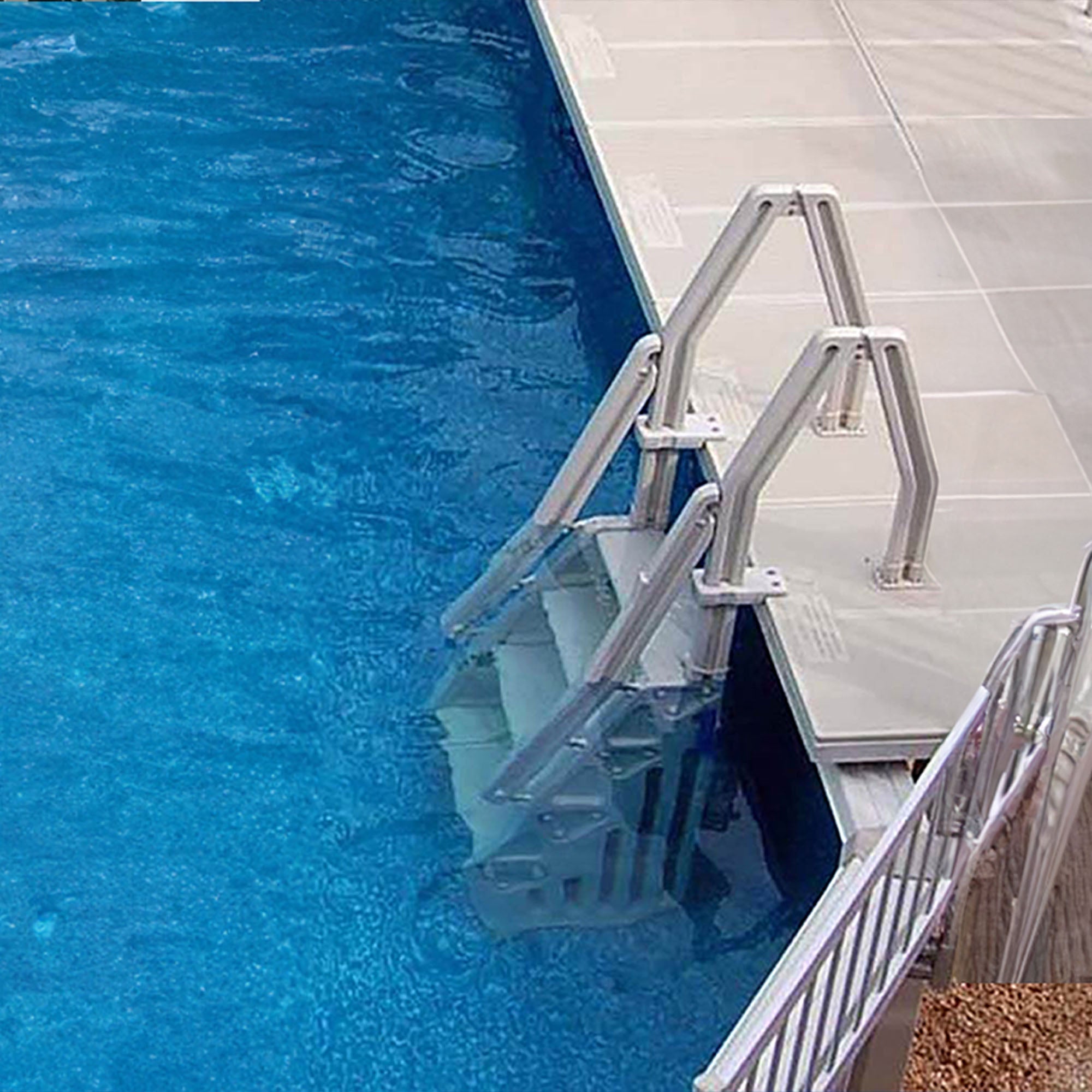 Vinyl Works 24 Inch In-Pool Step Ladder for Above Ground Pools, Taupe(For Parts) - VMInnovations