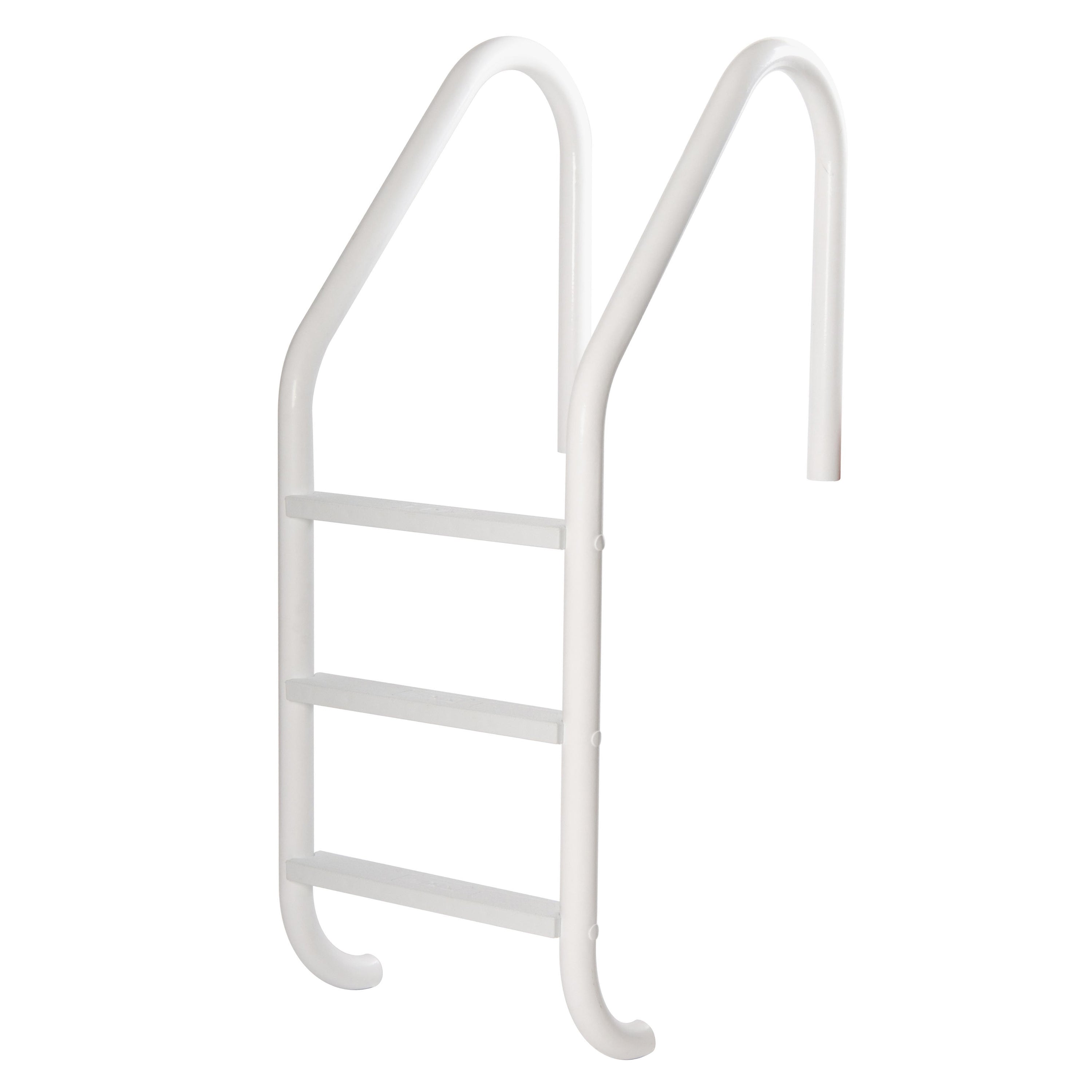 S.R. Smith White Sealed Steel 3-Step Pool Side Step Ladder, 24 Inch (Open Box)