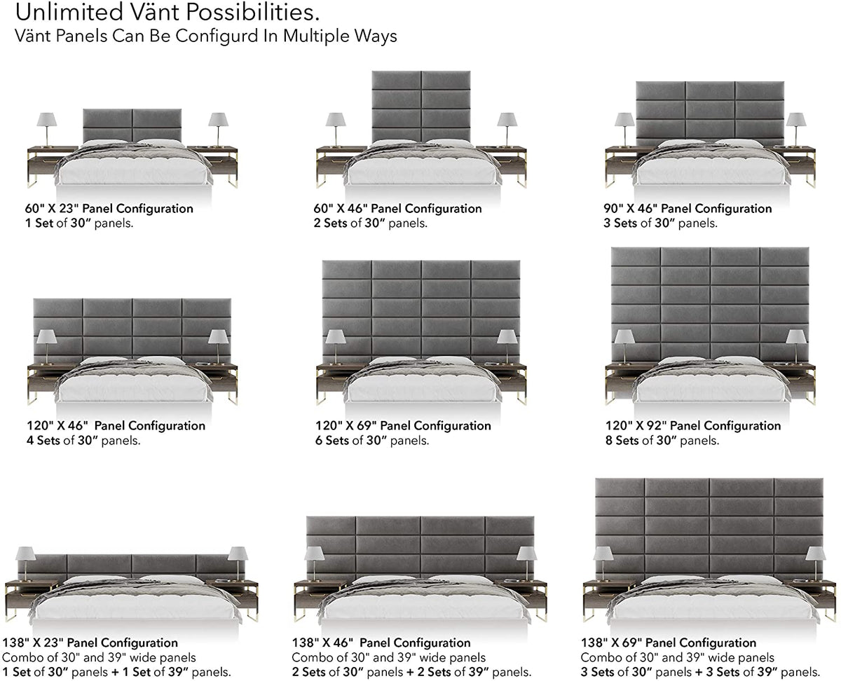 Vant 30x11.5 Inch Upholstered Decor Wall Panel, Antique Blue (4 Pack) (Open Box)