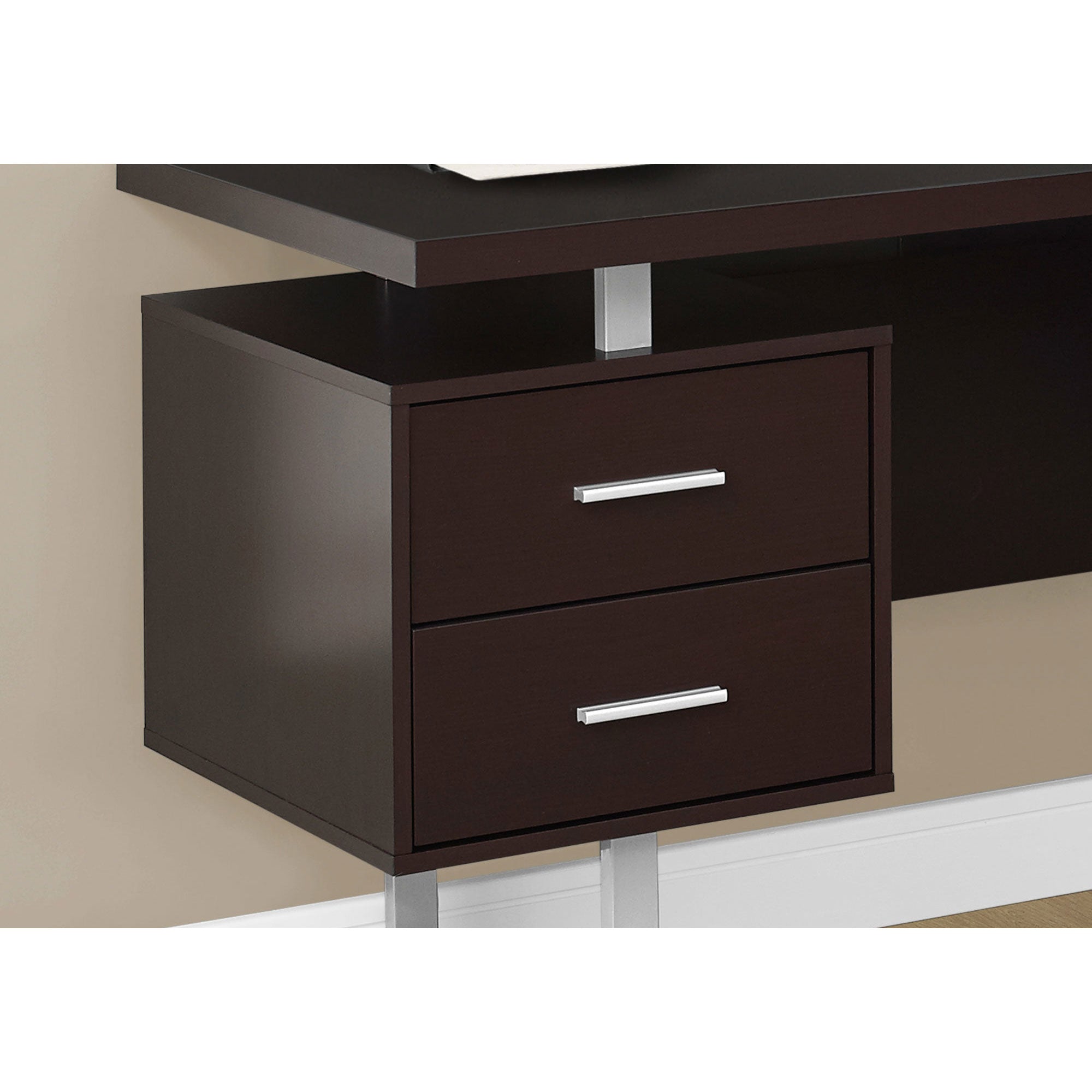 Monarch Specialties Left or Right Facing Modern Office Computer Desk, Cappuccino